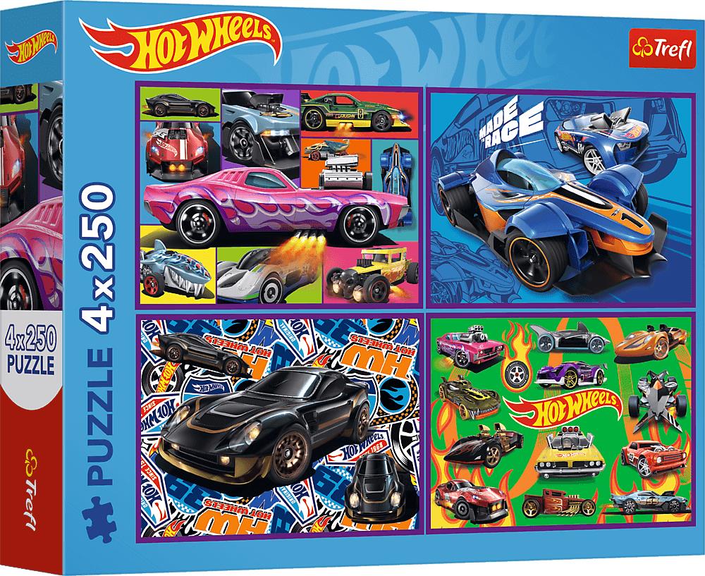 Trefl Puzzle Hot Wheels: Pretekárske autá 4× 250 dielikov