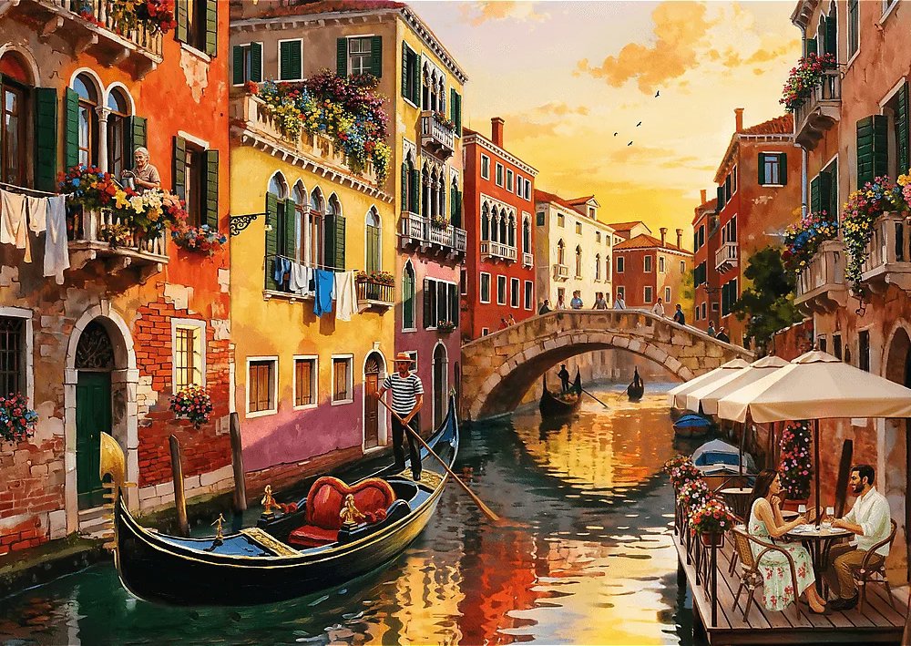 TREFL Puzzle Benátky pri západe slnka 500 dielikov