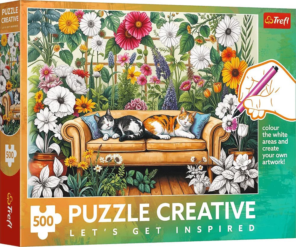TREFL Puzzle Creative Mačacia oranžéria 500 dielikov
