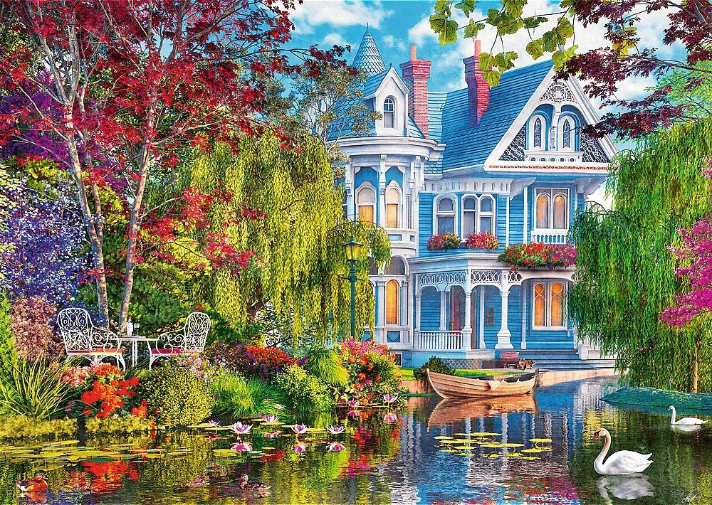 TREFL Puzzle Dom pri jazere 2000 dielikov