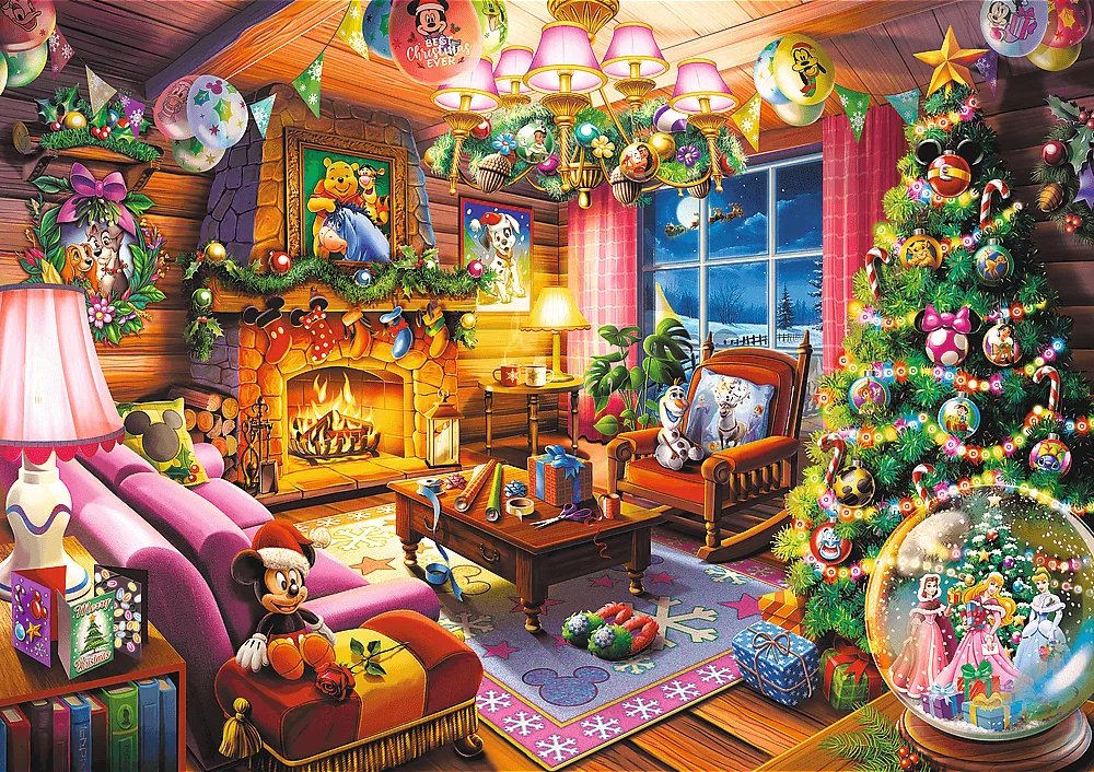 TREFL Puzzle Premium Plus Disney: Vianočná chalúpka 1000 dielikov