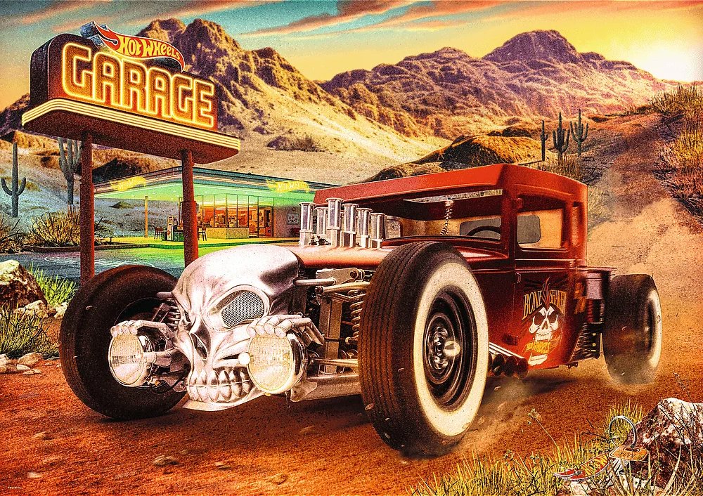 TREFL Puzzle Premium Plus Hot Wheels: Bone Shaker 1000 dielikov