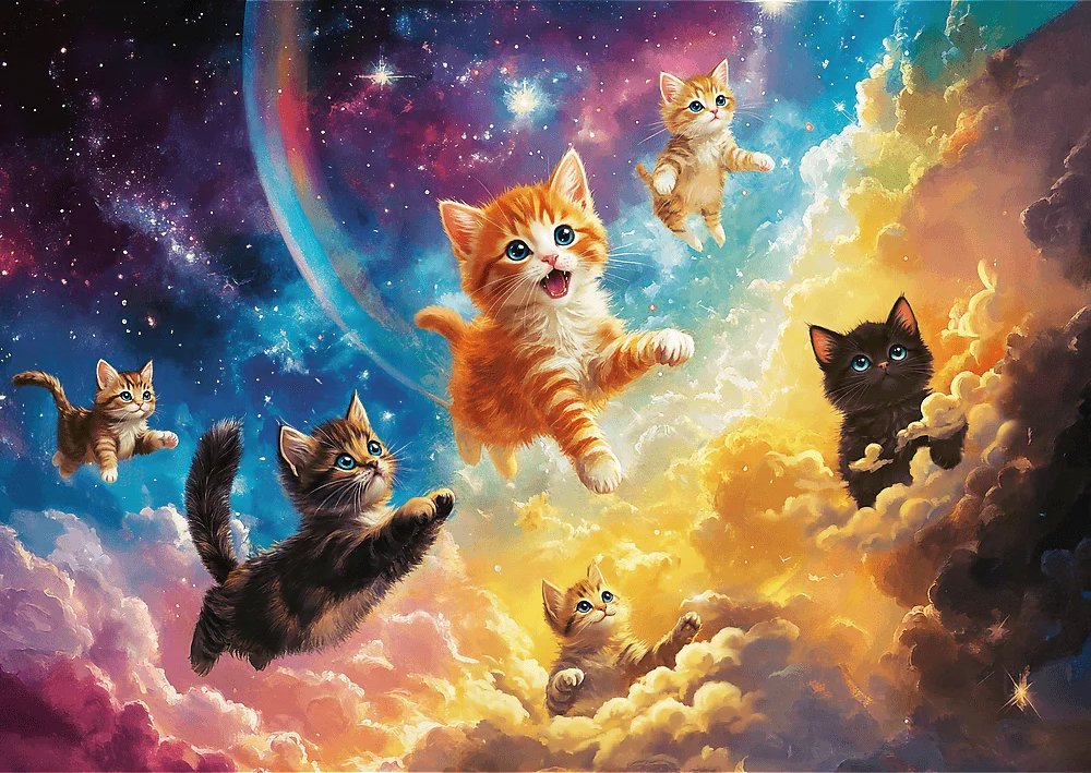 TREFL Puzzle Vesmírne mačky 500 dielikov