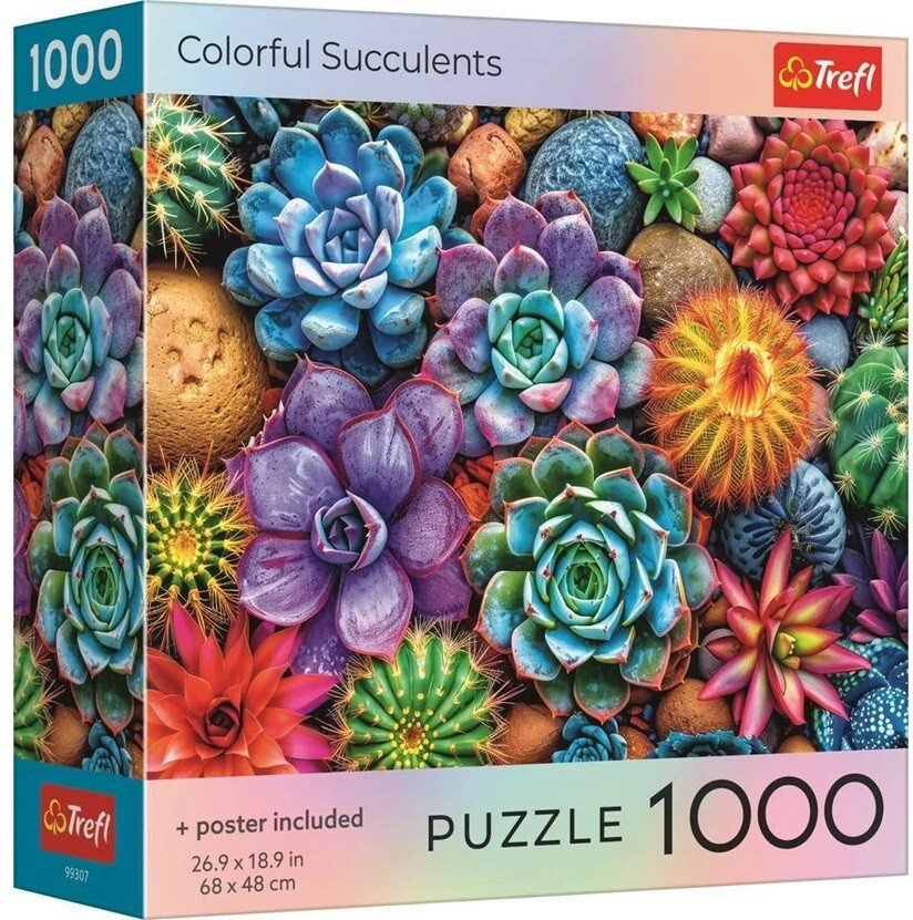 TREFL Puzzle Farebné sukulenty 1000 dielikov