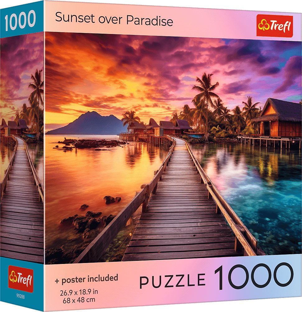 TREFL Puzzle Západ slnka nad rajom 1000 dielikov
