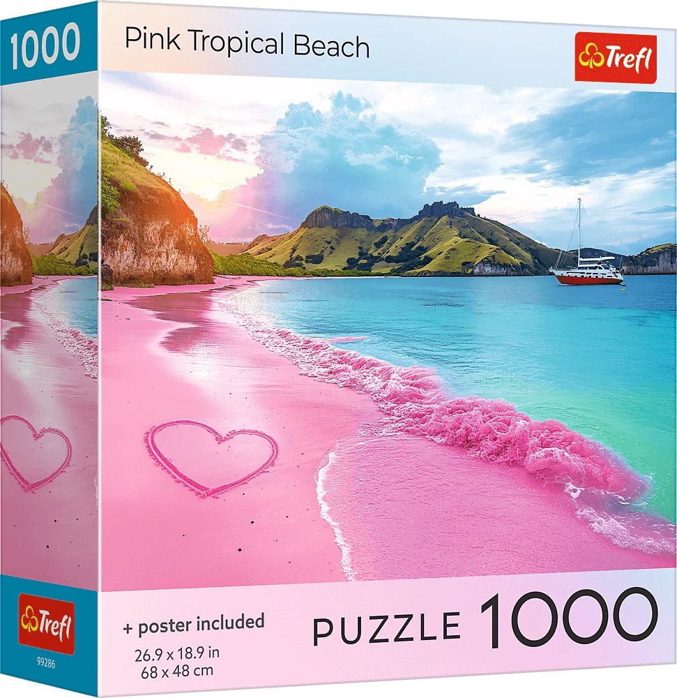TREFL Puzzle Ružová tropická pláž 1000 dielikov