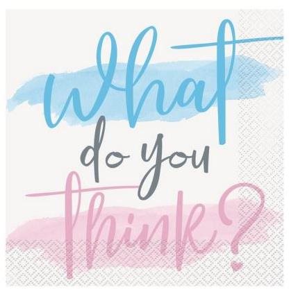 Unique Obrúsky gender reveal, chlapec alebo dievča, 32 × 32 cm, 16 ks