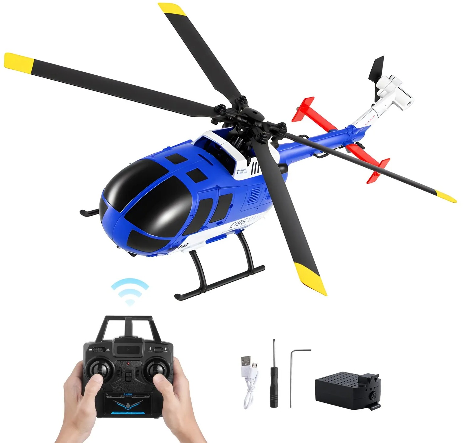 VEVOR RC vrtuľník 2,4 GHz, 4-kanálový, 4 vrtule, vzlet a pristátie