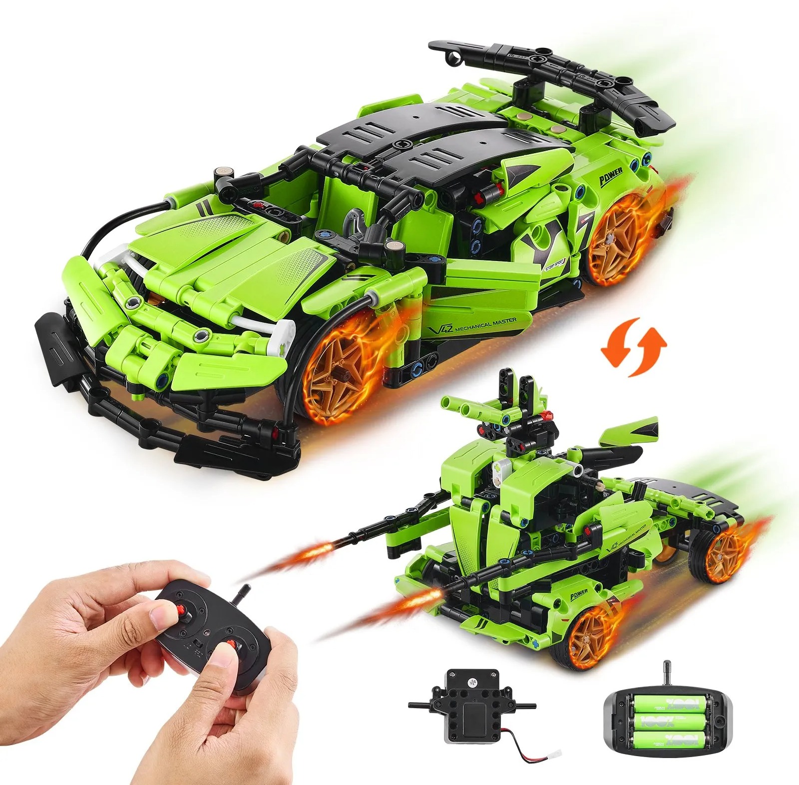 VEVOR STEM stavebnice RC auto/robot 2 v 1, 461 dílků, ovládání přes aplikaci