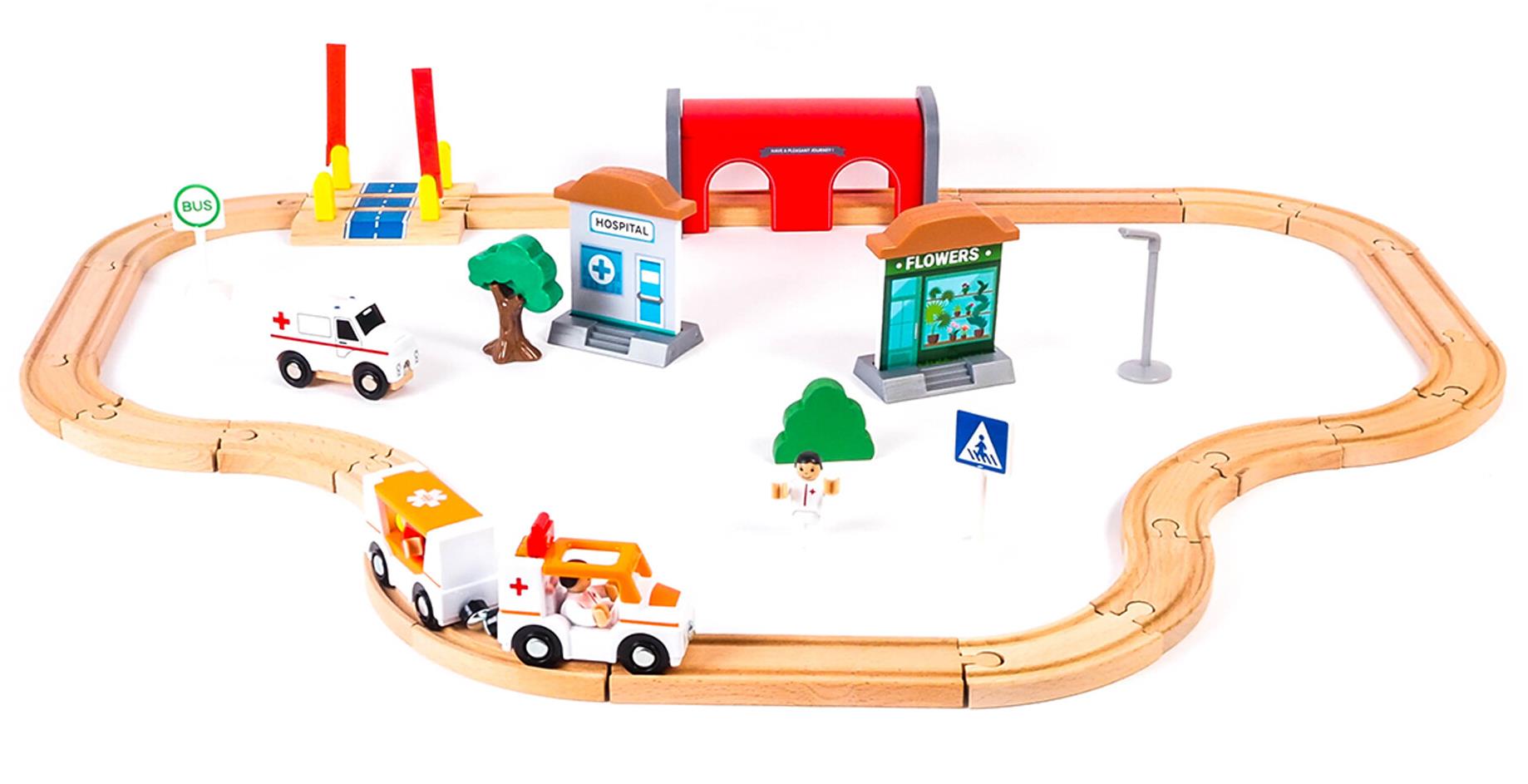 Aga4Kids Drevená vláčiková dráha DS5647