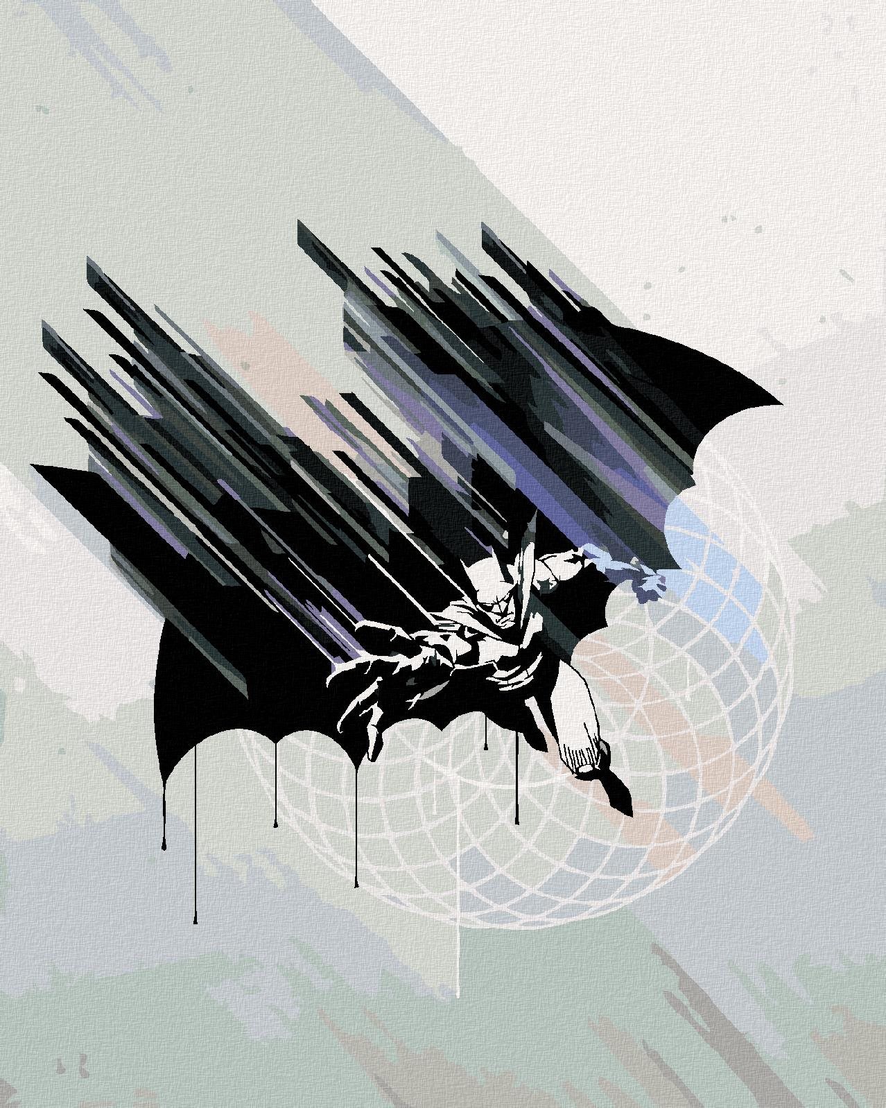 Zuty – Abstraktný maľovaný Batman II, 40 × 50 cm, plátno napnuté na rám