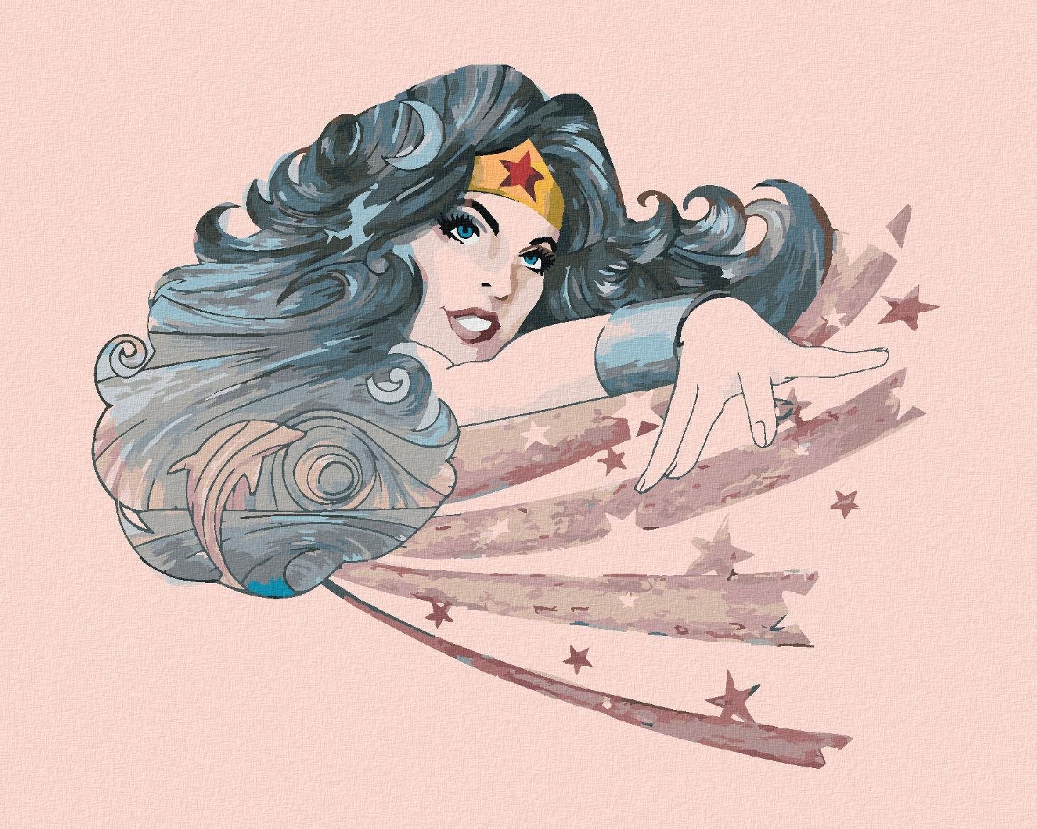 Zuty – Abstraktná Wonder Woman, 40 × 50 cm, bez rámu a bez napnutia plátna