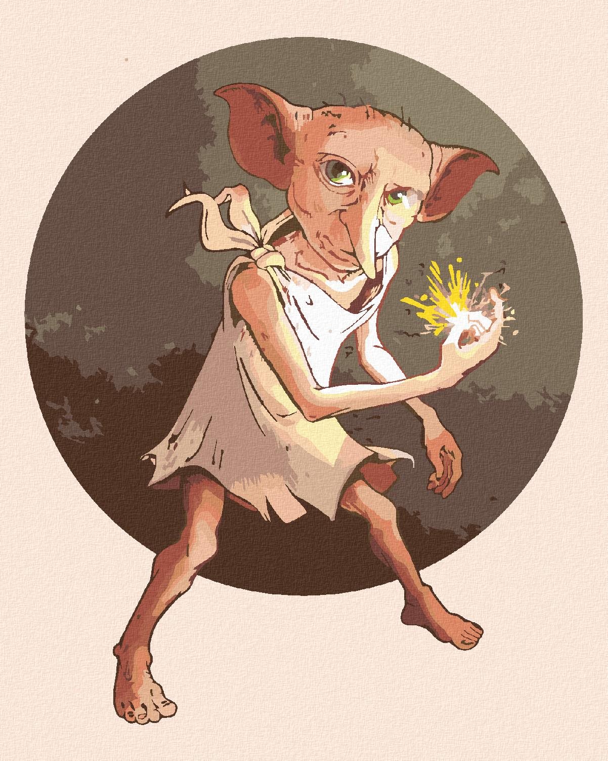 Zuty – Dobby (Harry Potter), 40×50 cm, bez rámu a bez vypnutia plátna