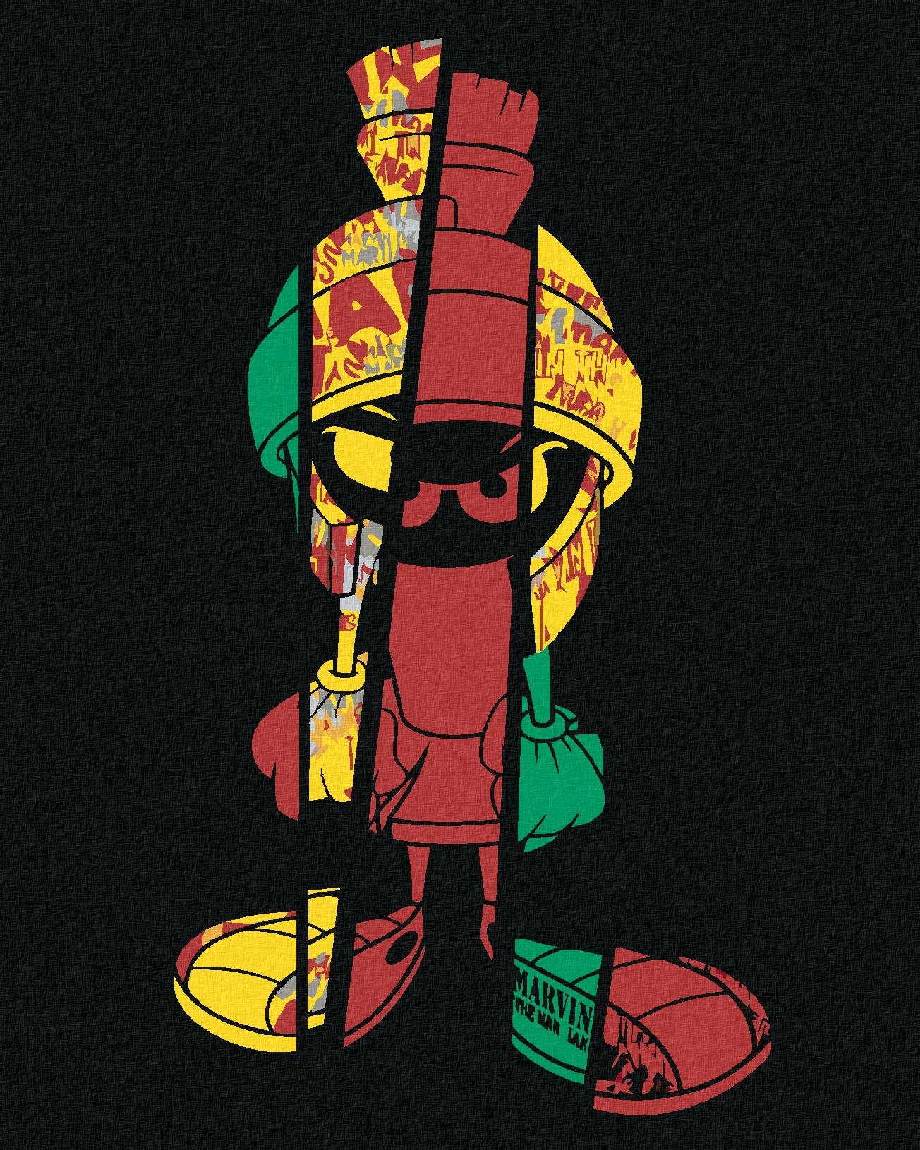 Zuty –Farebný Marťan Marvin (Looney tunes), 40 × 50 cm, plátno napnuté na rám