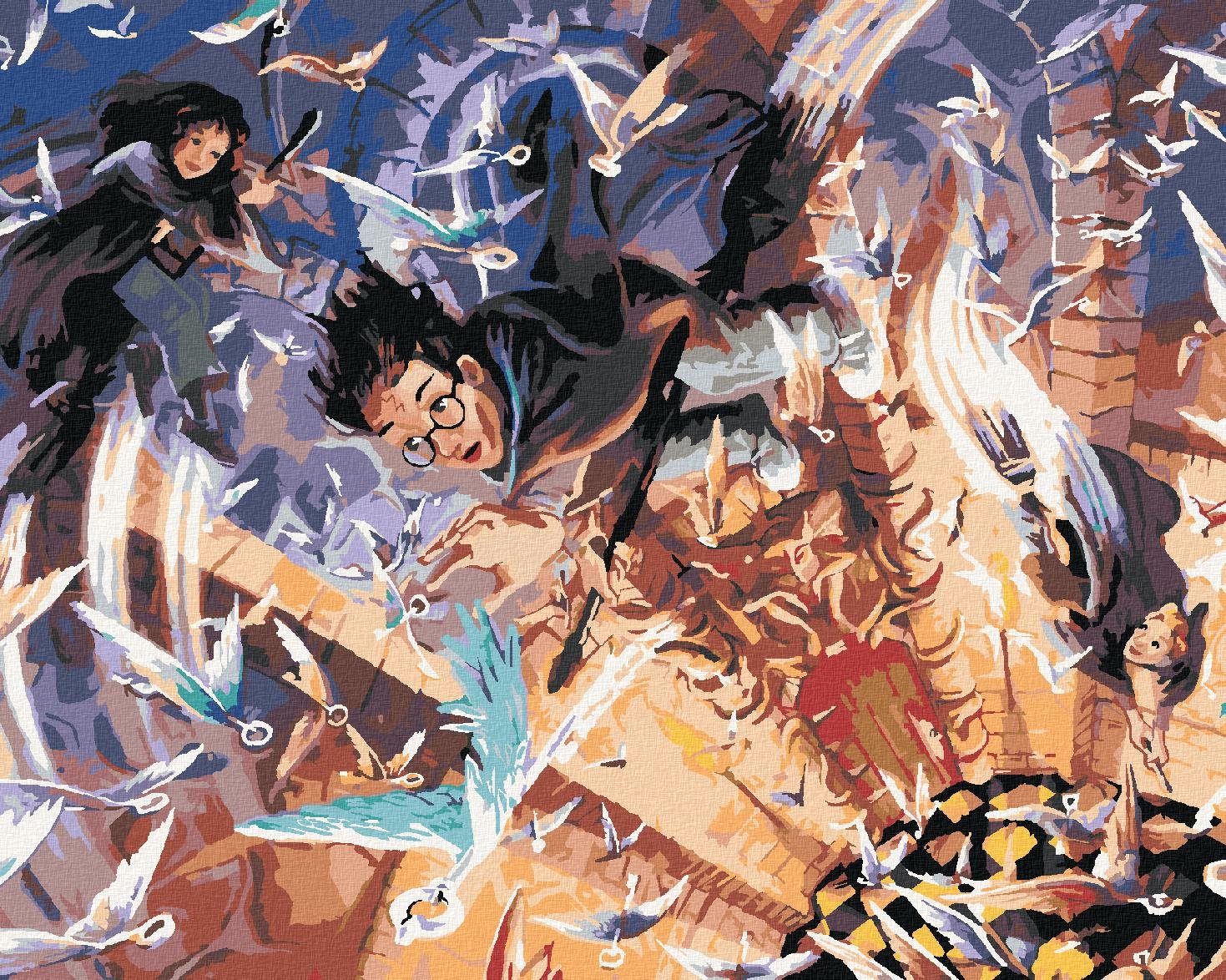 Zuty – Harry Potter, Hermiona a Ron hľadajú kľúč, 40×50 cm, vypnuté plátno na rám