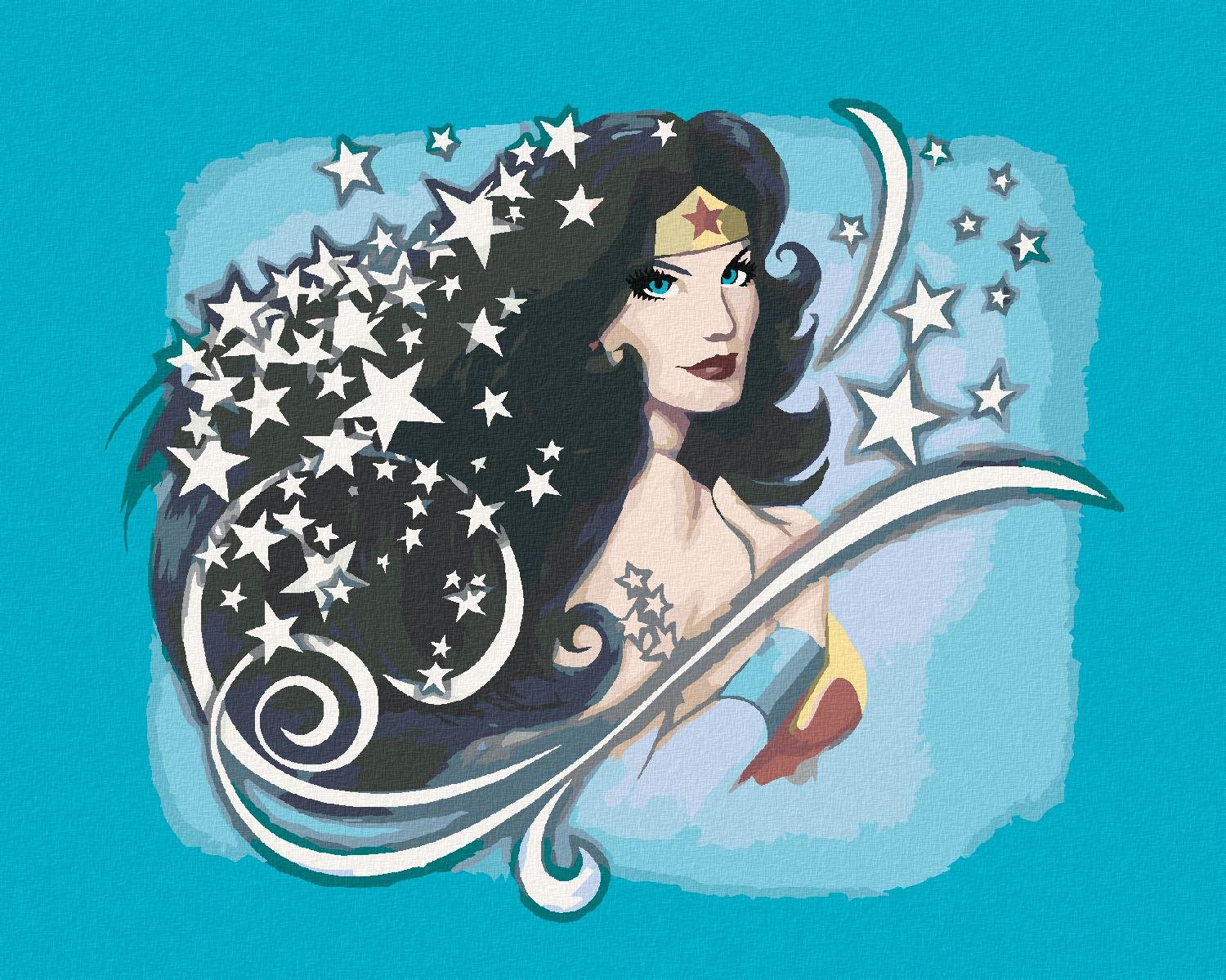 Zuty – Hviezdna Wonder Woman, 40 × 50 cm, bez rámu a bez napnutia plátna