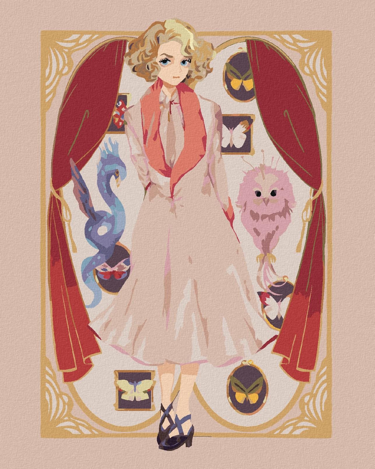 Zuty i Kreslená Queenie Goldsteinová (Fantastické zvieratá), 40×50 cm, vypnuté plátno na rám