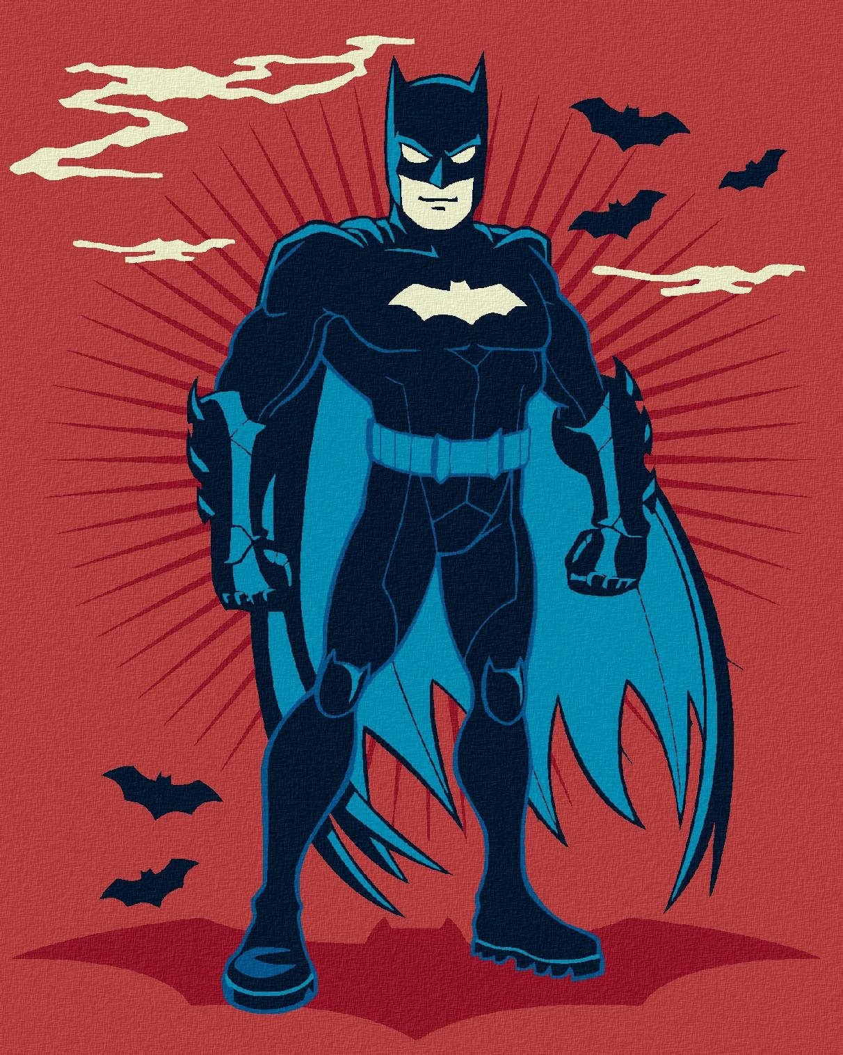 Zuty – Kreslený Batman, 40 × 50 cm, bez rámu a bez napnutia plátna