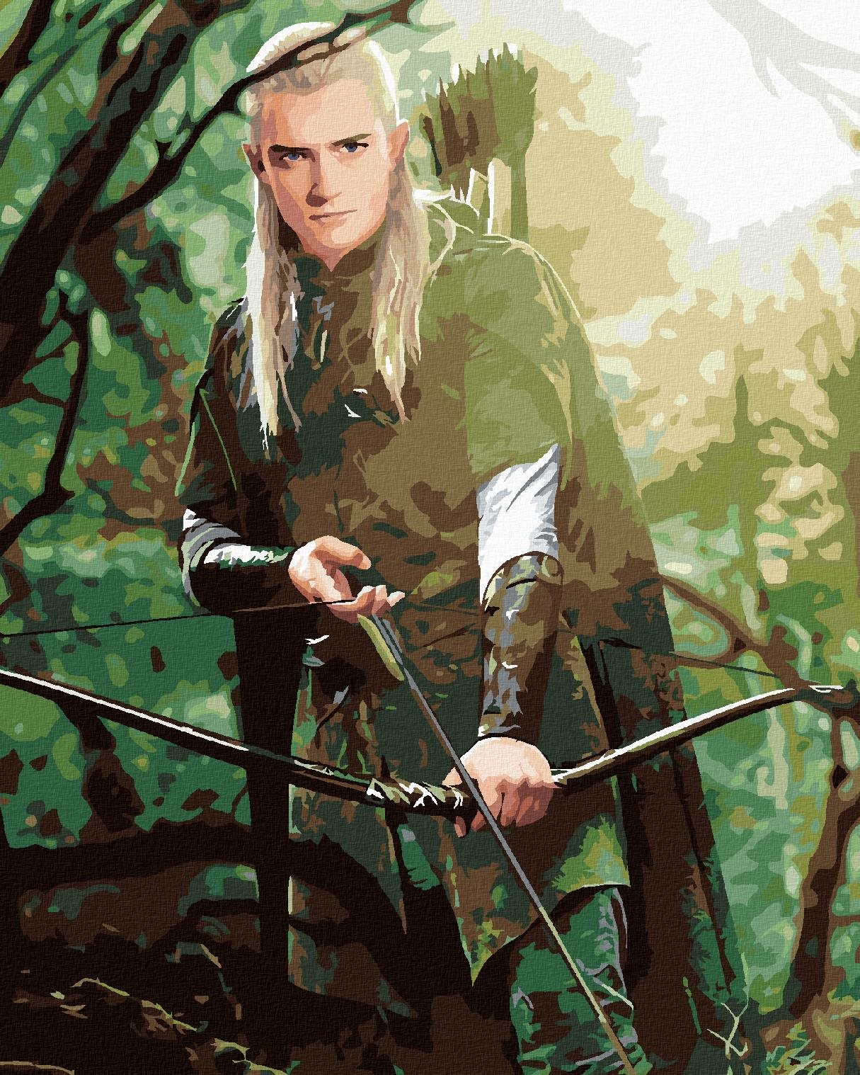 Zuty – Legolas v lese (Pán Prsteňov), 40 × 50 cm, bez rámu a bez napnutia plátna