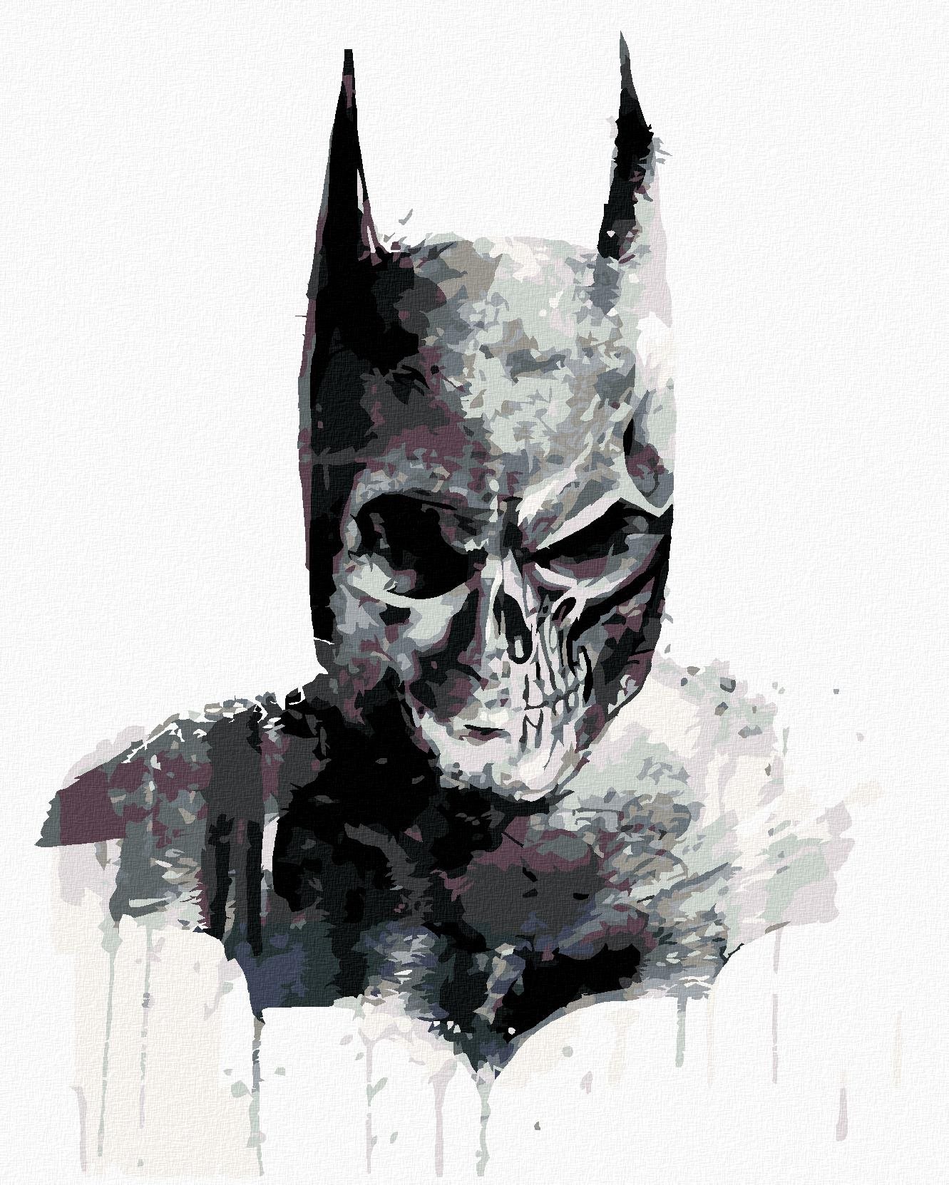 Zuty – Maľovaná lebka Batman, 40 × 50 cm, plátno napnuté na rám