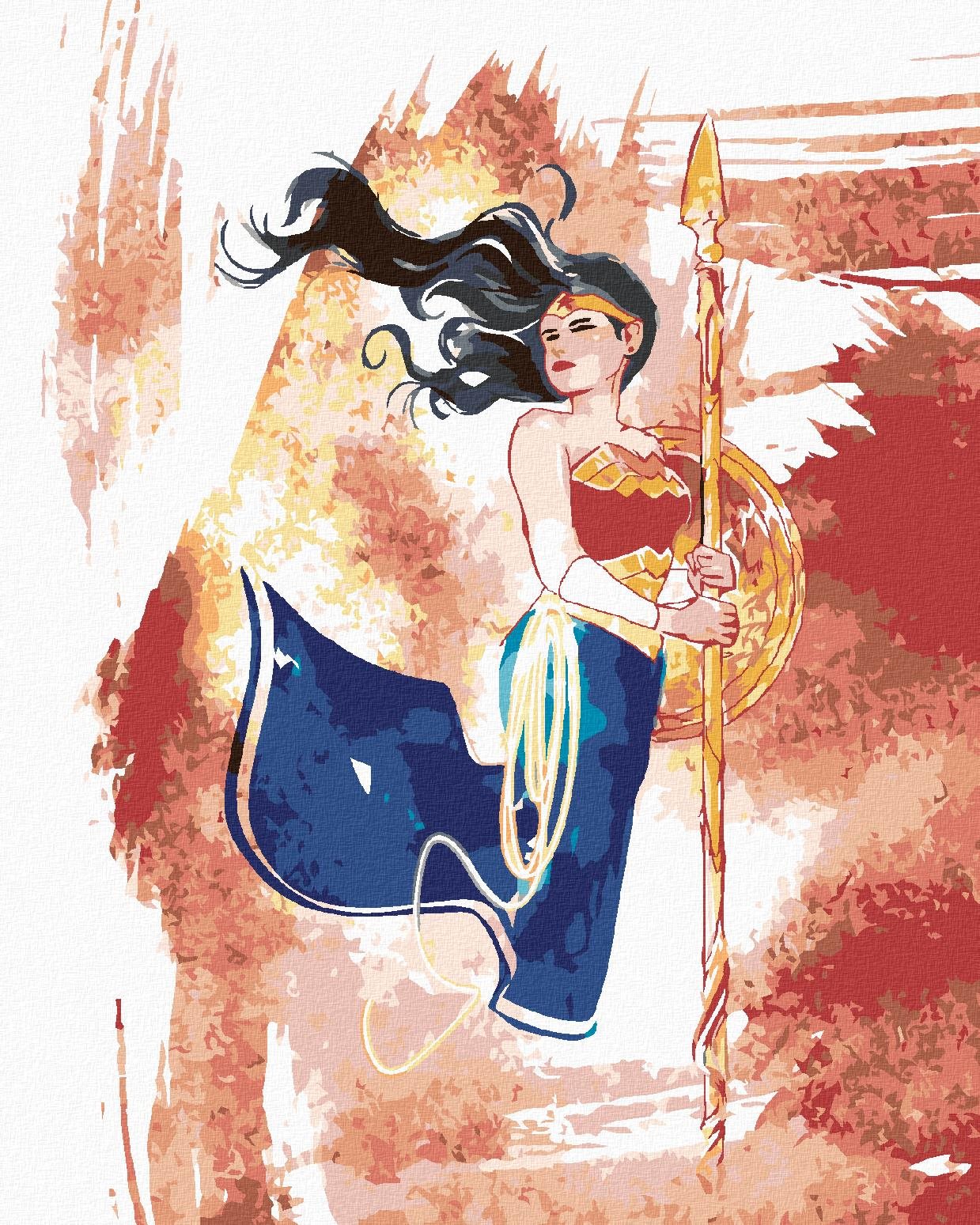 Zuty – Maľovaná Wonder Woman, 40 × 50 cm, bez rámu a bez napnutia plátna