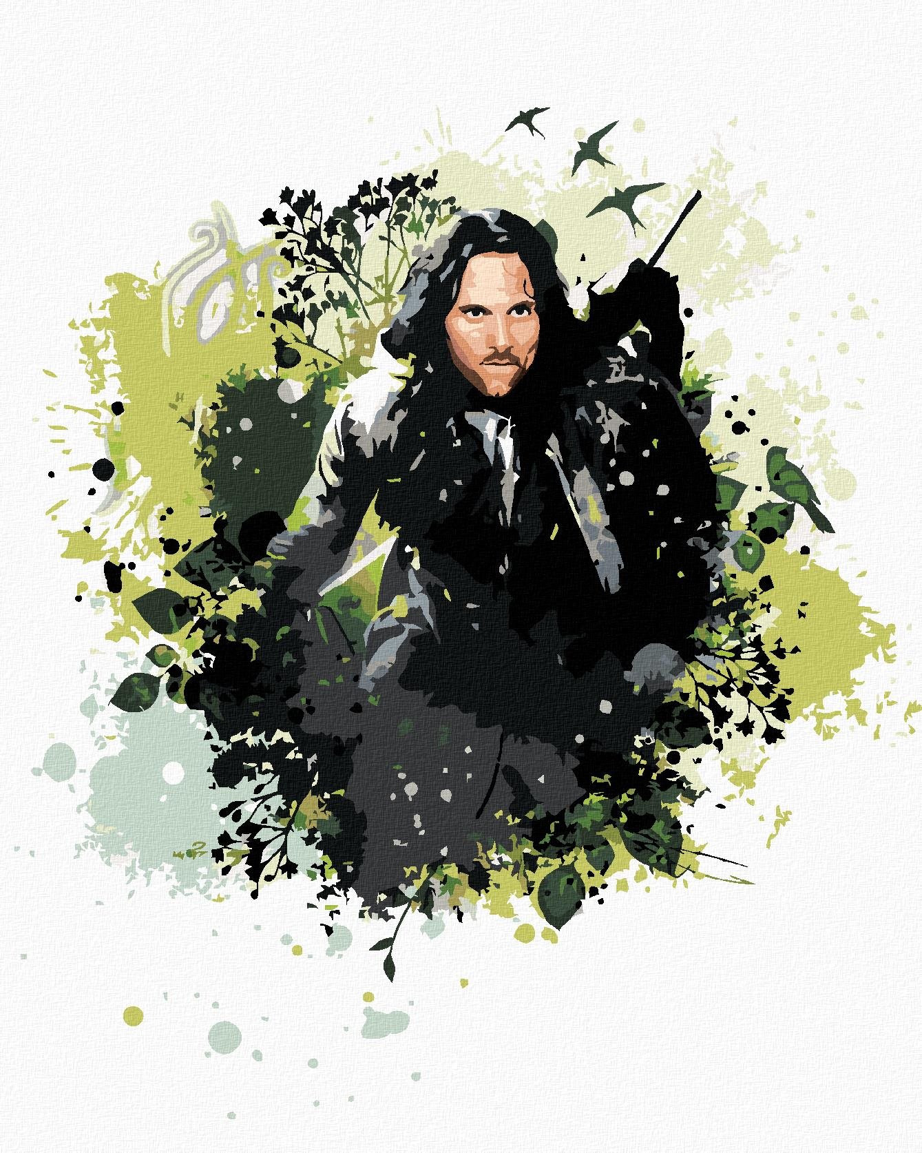 Zuty – Maľovaný Aragorn II (Pán prsteňov), 40×50 cm, vypnuté plátno na rám