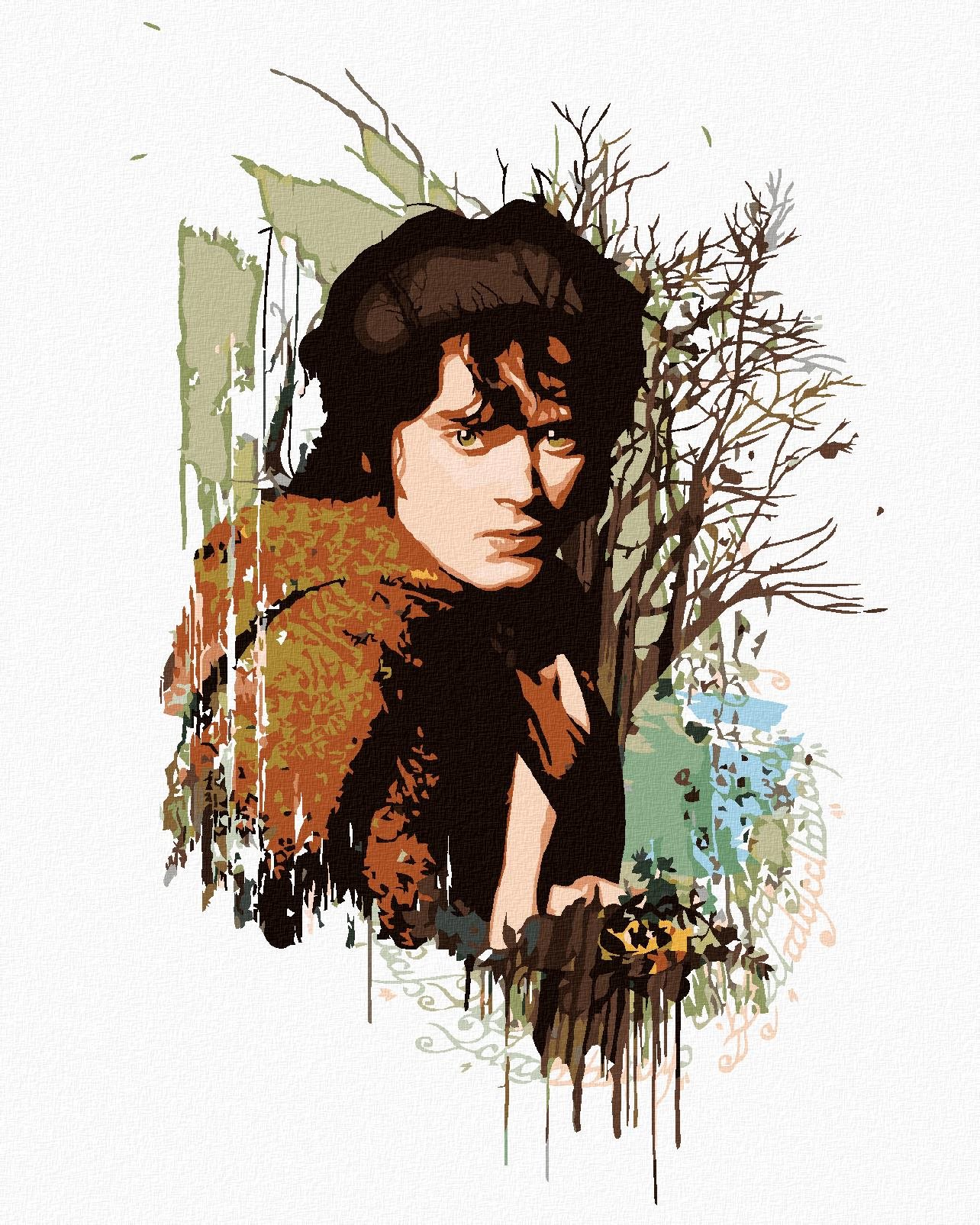Zuty – Maľovaný Frodo (Pán Prsteňov), 40 × 50 cm, bez rámu a bez napnutia plátna