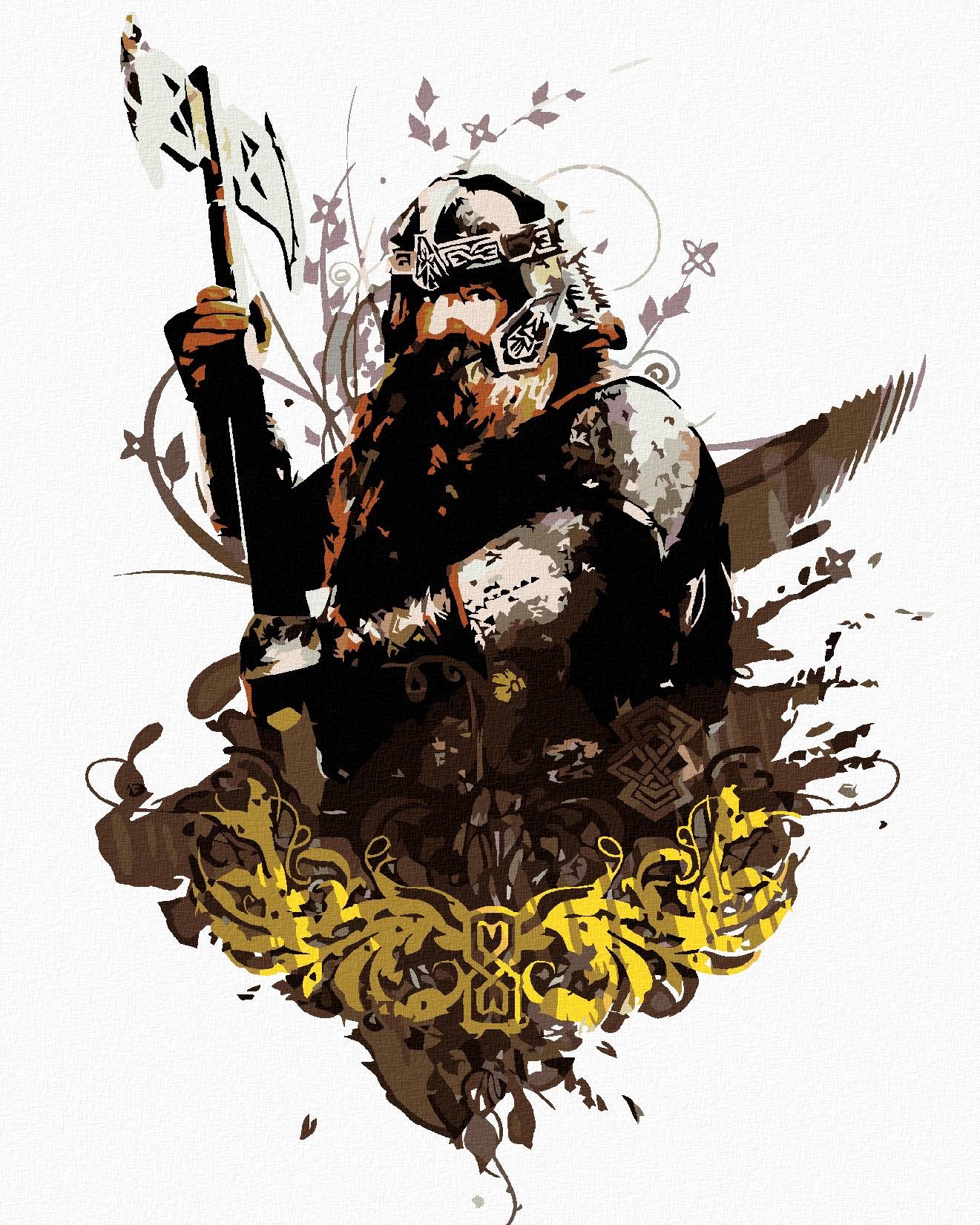 Zuty – Maľovaný Gimli (Pán prsteňov), 40×50 cm, vypnuté plátno na rám