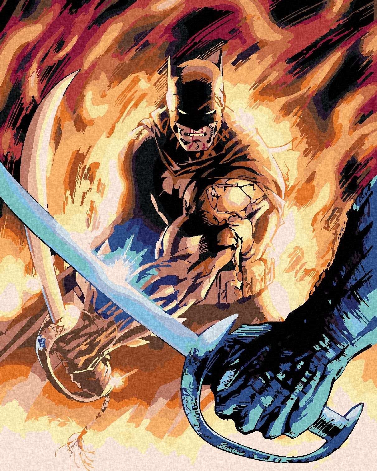Zuty – Batman a meč, 40 × 50 cm, bez rámu a bez napnutia plátna