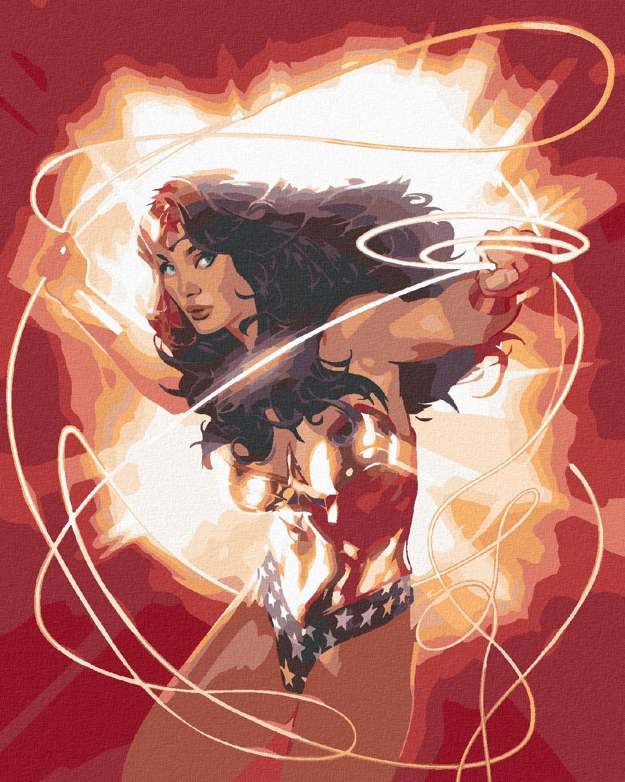 Zuty – Ohnivá Wonder Woman, 40 × 50 cm, bez rámu a bez napnutia plátna