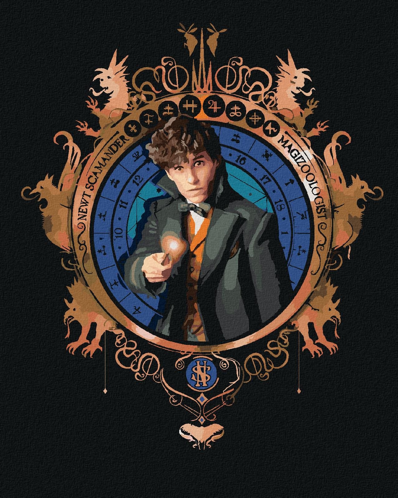 Zuty – Portrét mlok scamander (fantastické zvieratá), 40 × 50 cm, bez rámu a bez napnutia plátna