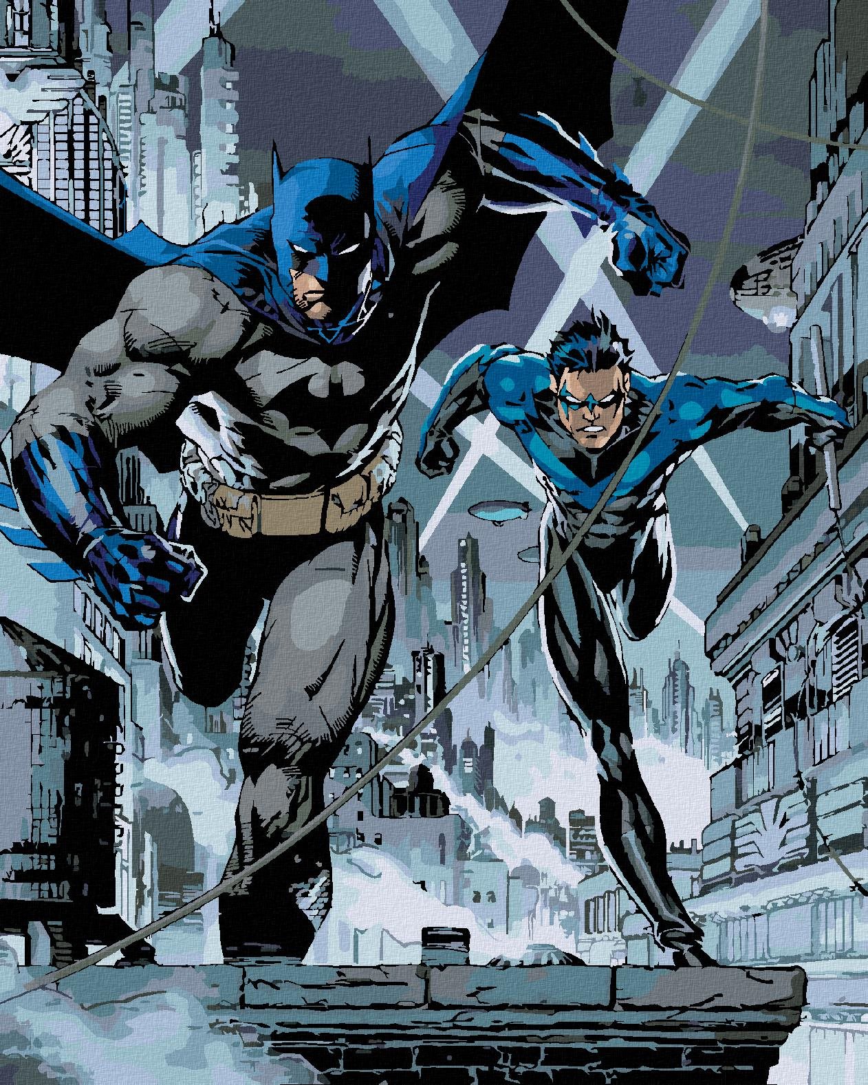 Zuty – Batman a Nightwing, 40 × 50 cm, bez rámu a bez napnutia plátna