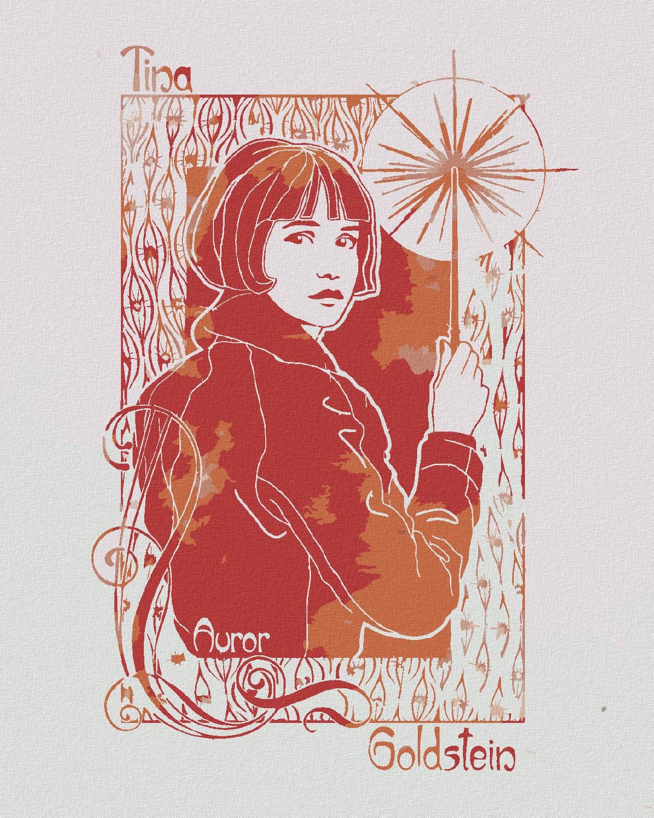 Zuty - Secesná Tina Goldstein (Fantastické zvieratá), 40×50 cm, bez rámu a bez vypnutia plátna