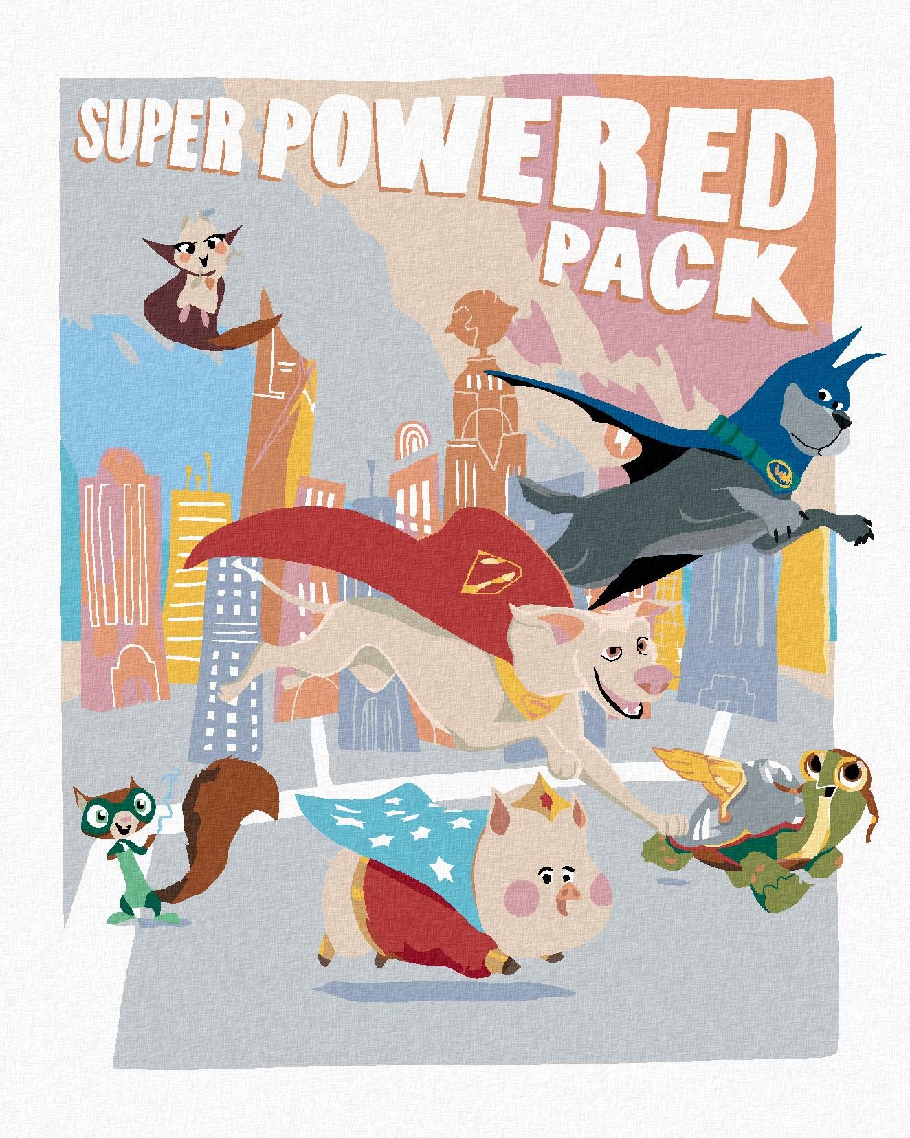 Zuty – Super power pack (DC Liga supermaznáčikov), 40 × 50 cm, bez rámu a bez napnutia plátna