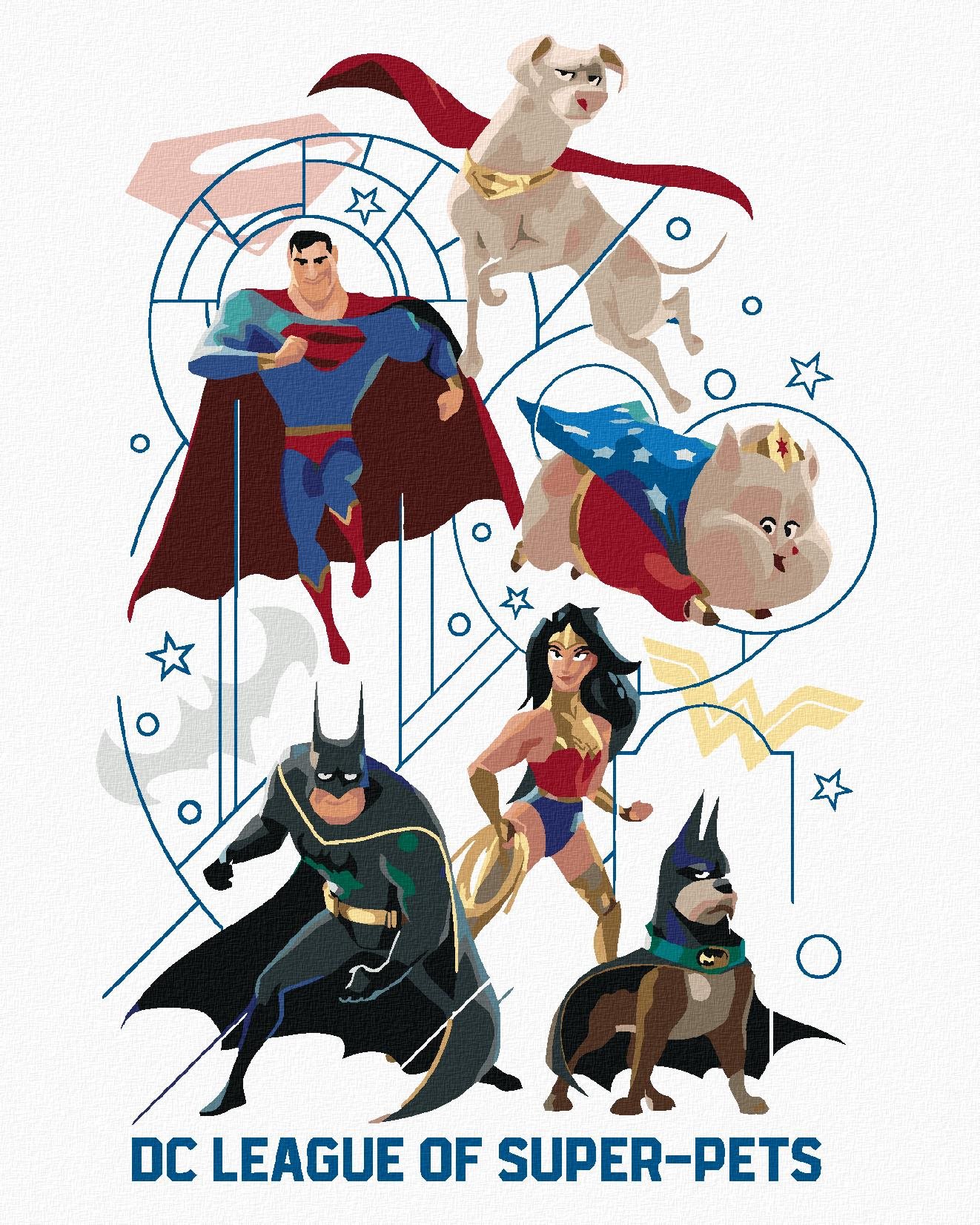 Zuty – Superman, Batman, Wonder Woman (DC Liga supermaznáčikov), 40 × 50 cm, bez rámu a bez napnutia plátna