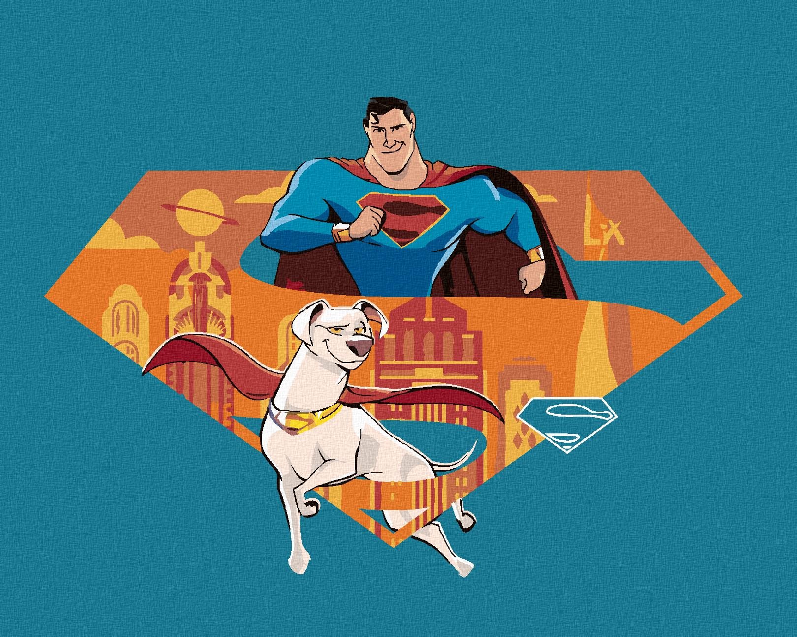 Zuty – Supermanov najlepší priateľ (DC Liga supermaznáčikov), 40 × 50 cm, plátno napnuté na rám