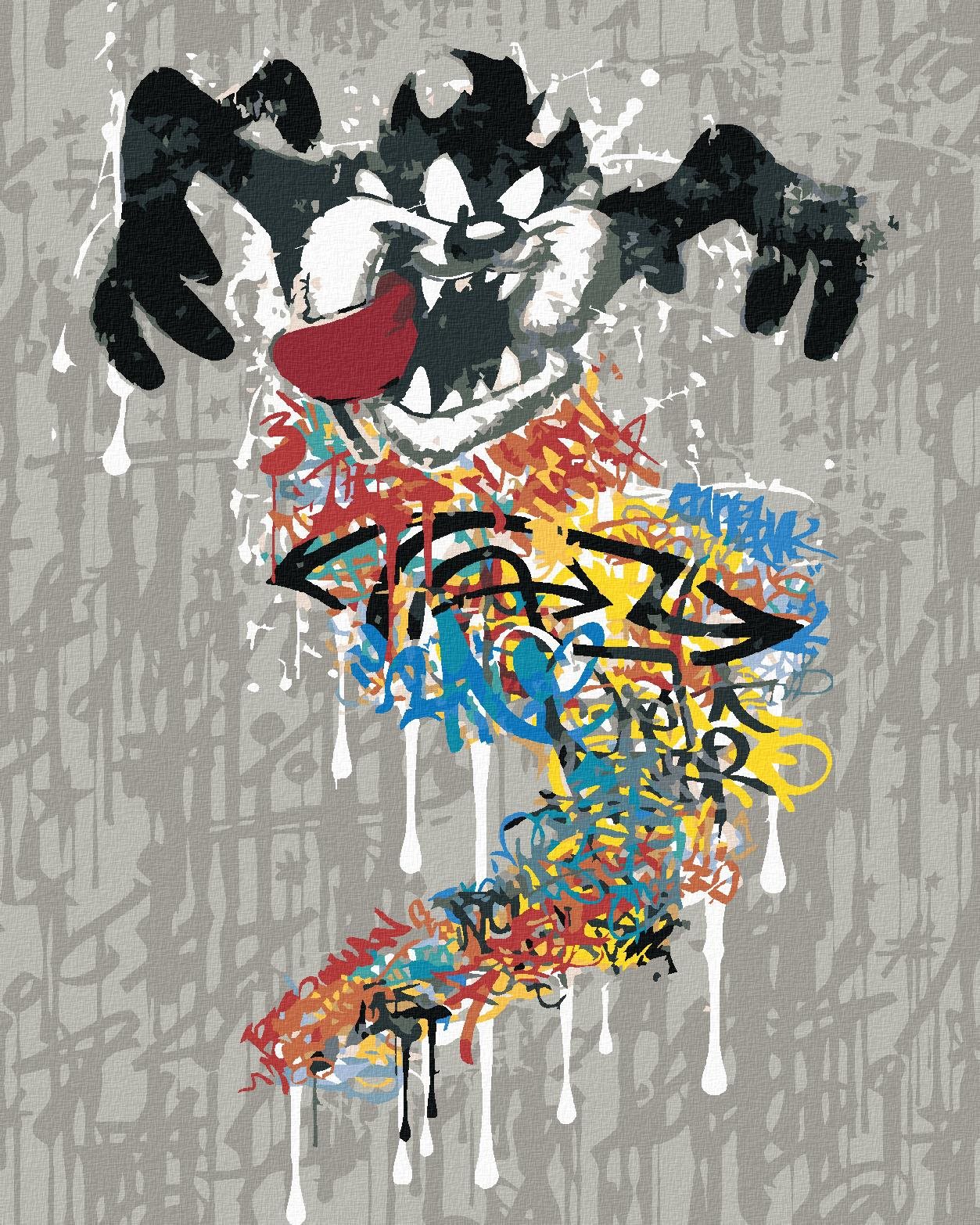Zuty – Taz graffiti (Looney tunes), 40 × 50 cm, plátno napnuté na rám