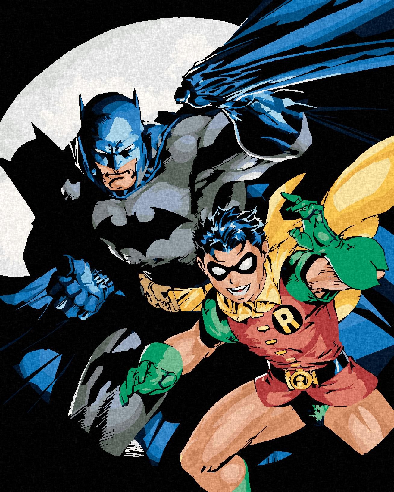 Zuty – Batman a Robin, 40 × 50 cm, plátno napnuté na rám