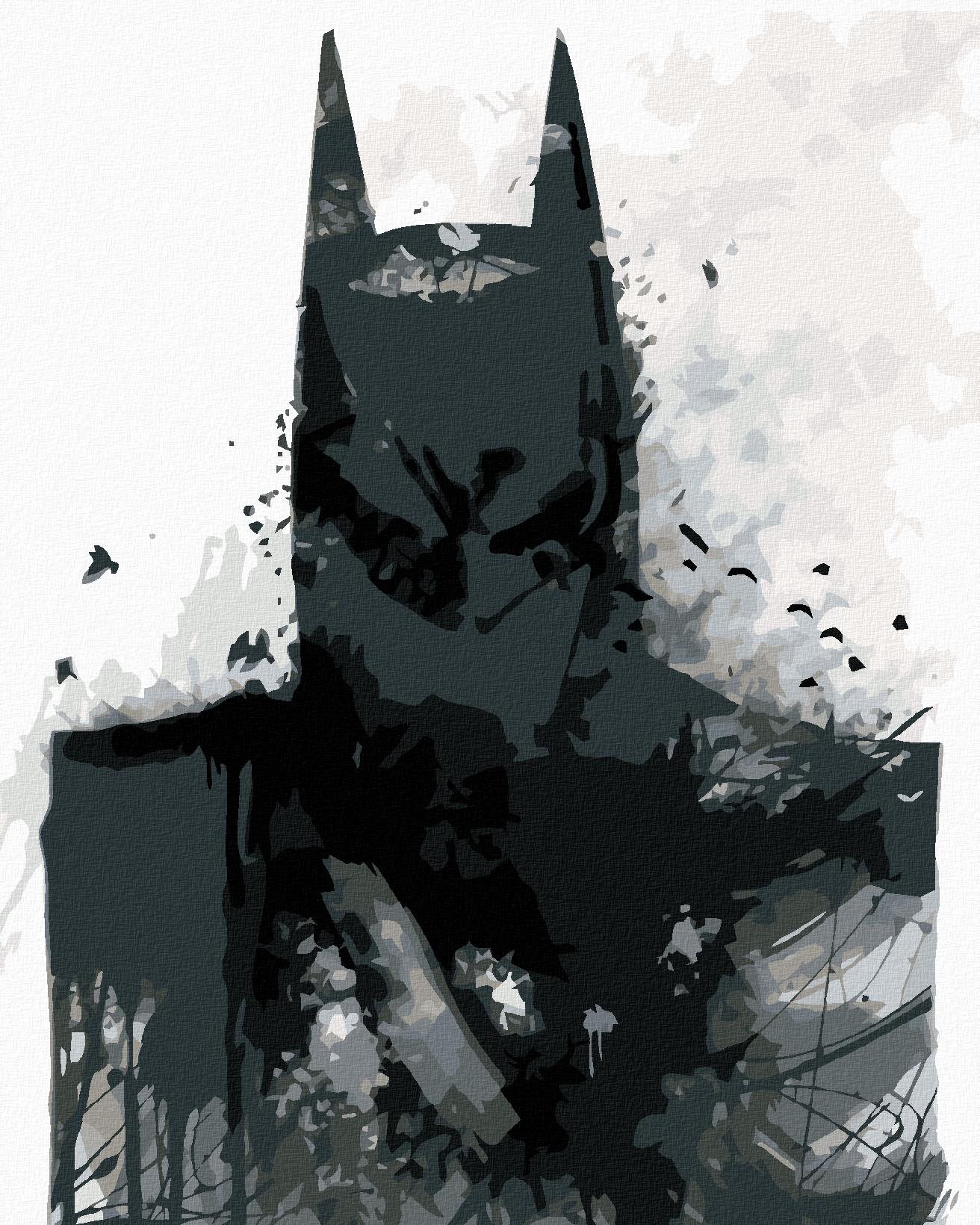 Zuty – Temný Batman v čierno-bielej, 40 × 50 cm, plátno napnuté na rám