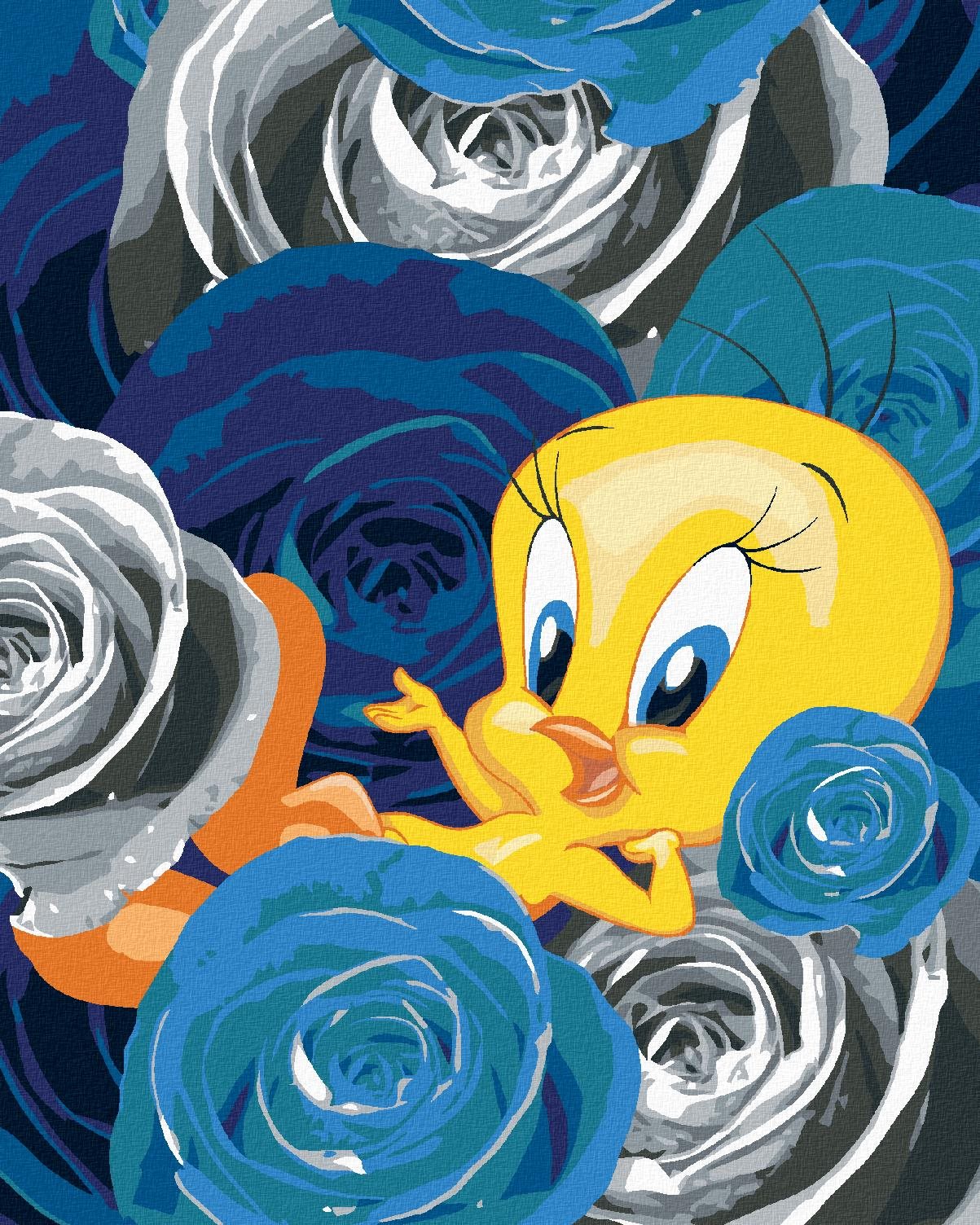 Zuty – Tweety a ruže (Looney Tunes), 40×50 cm, vypnuté plátno na rám