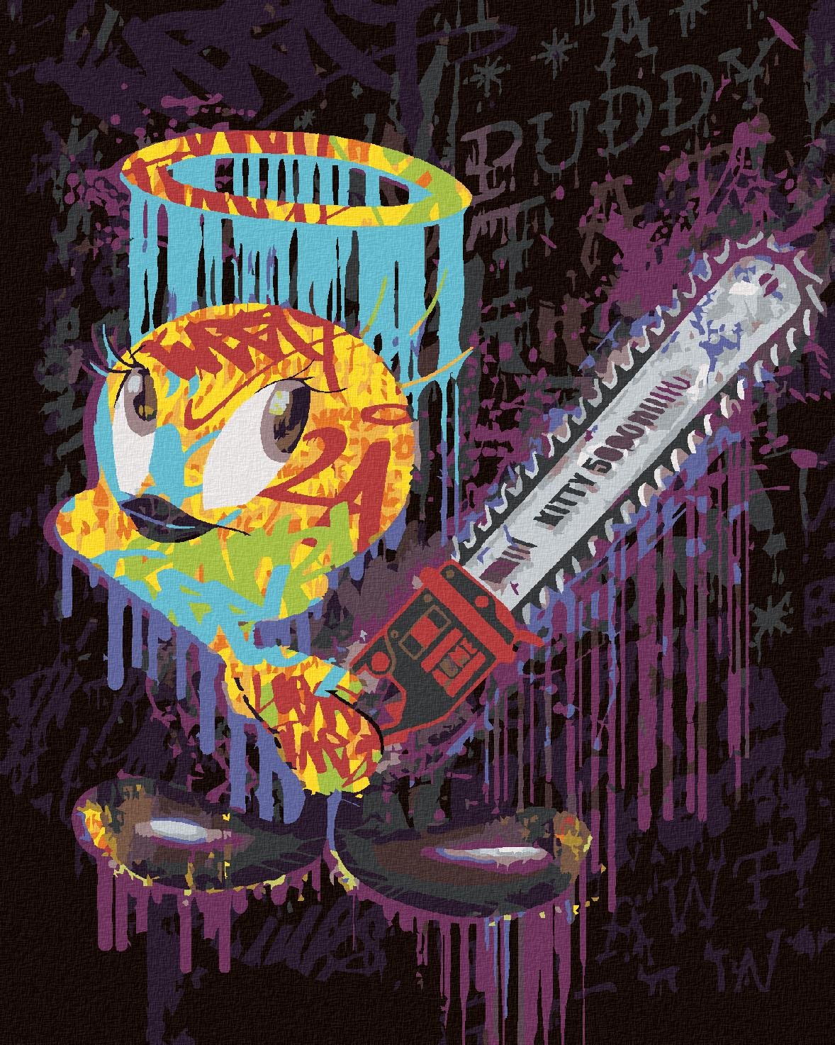 Zuty – Tweety graffiti (Looney Tunes), 40×50 cm, vypnuté plátno na rám