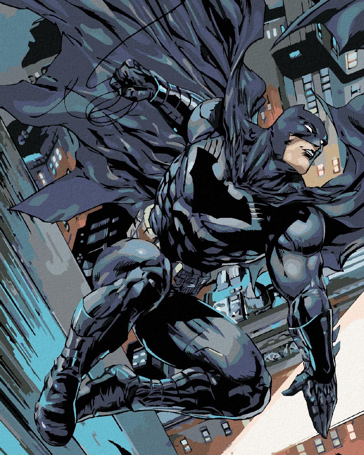 Zuty – Batman a rozviaty plášť, 40 × 50 cm, plátno napnuté na rám