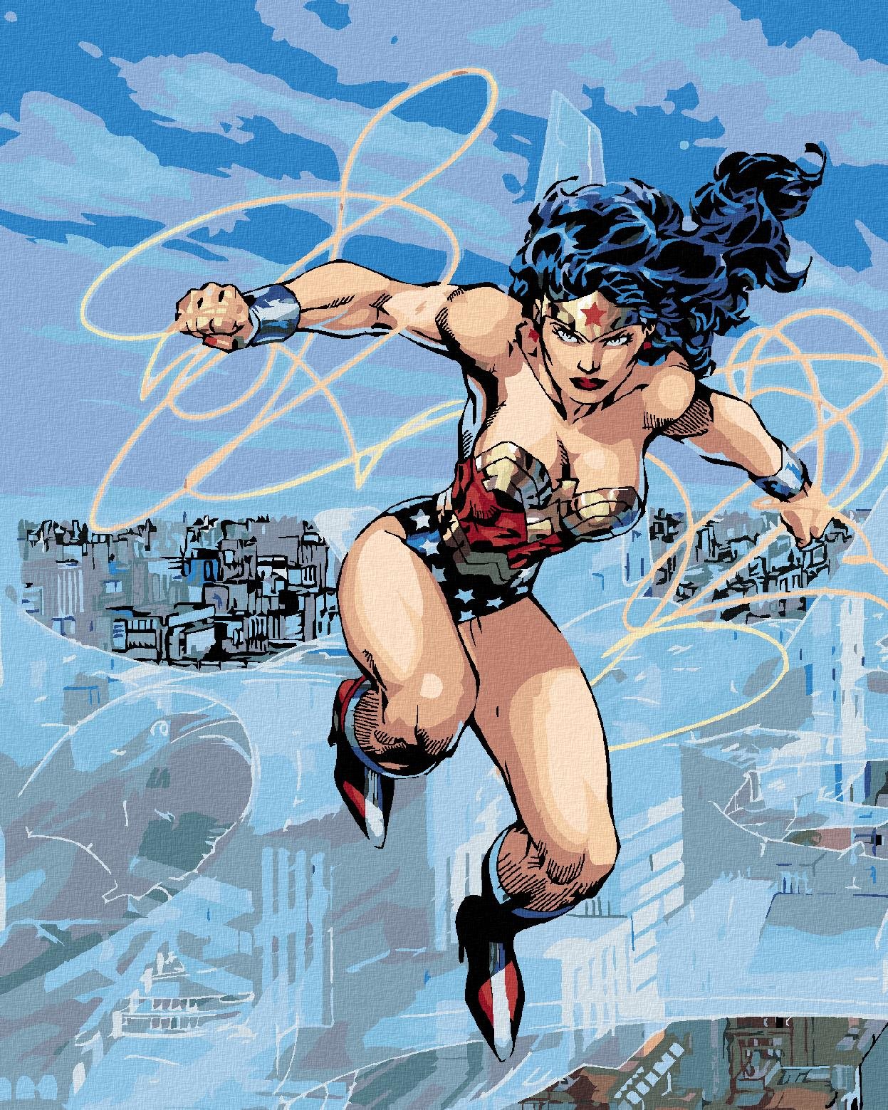 Zuty – Wonder Woman a laso v letku, 40×50 cm, bez rámu a bez vypnutia plátna