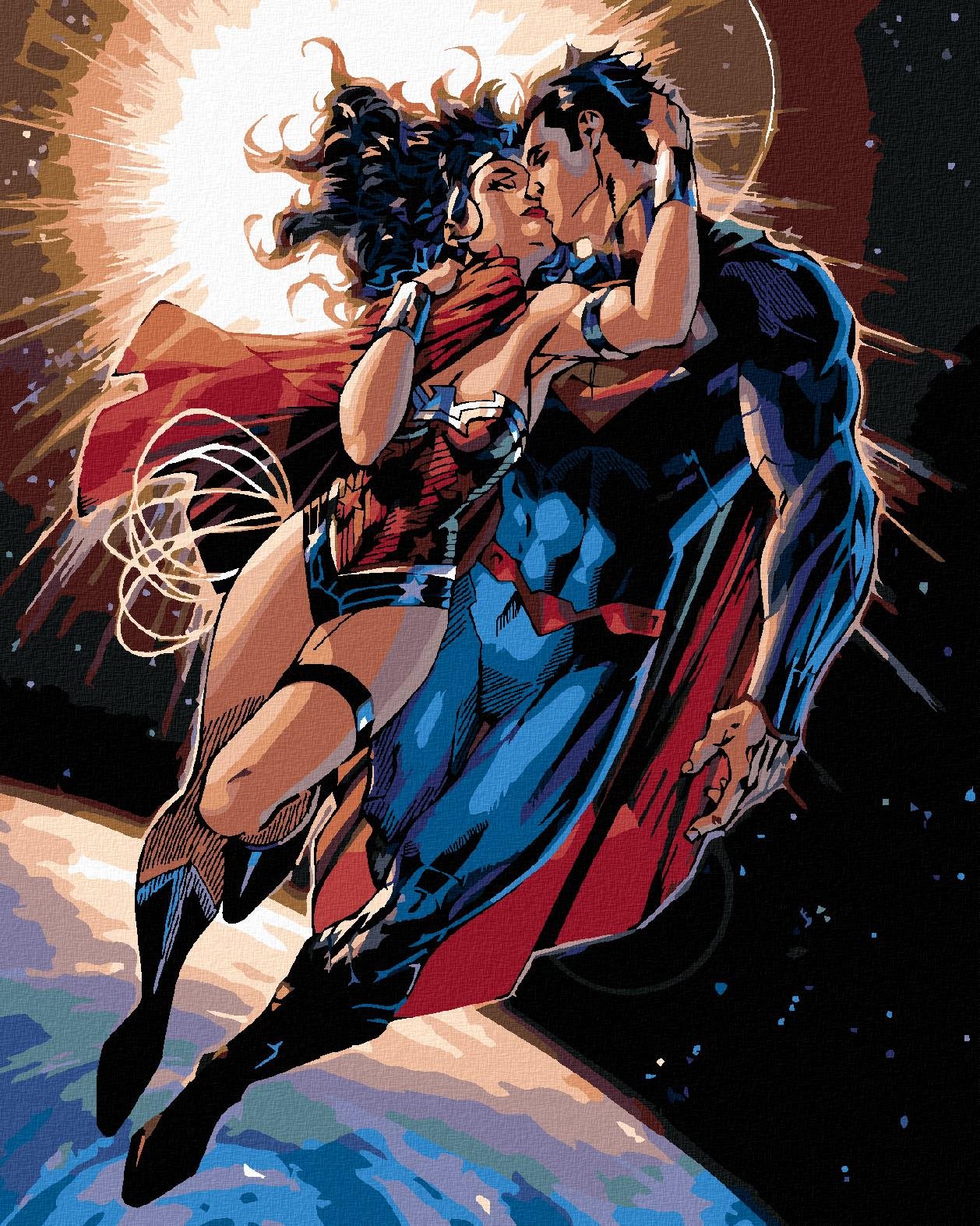 Zuty – Wonder Woman a superman letí, 40×50 cm, bez rámu a bez vypnutia plátna