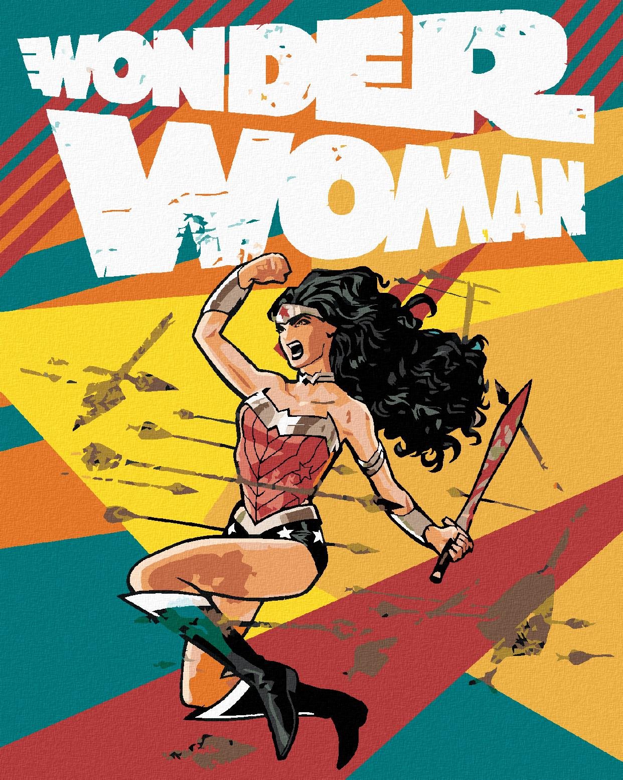 Zuty – Wonder Woman a šípy plagát, 40×50 cm, bez rámu a bez vypnutia plátna