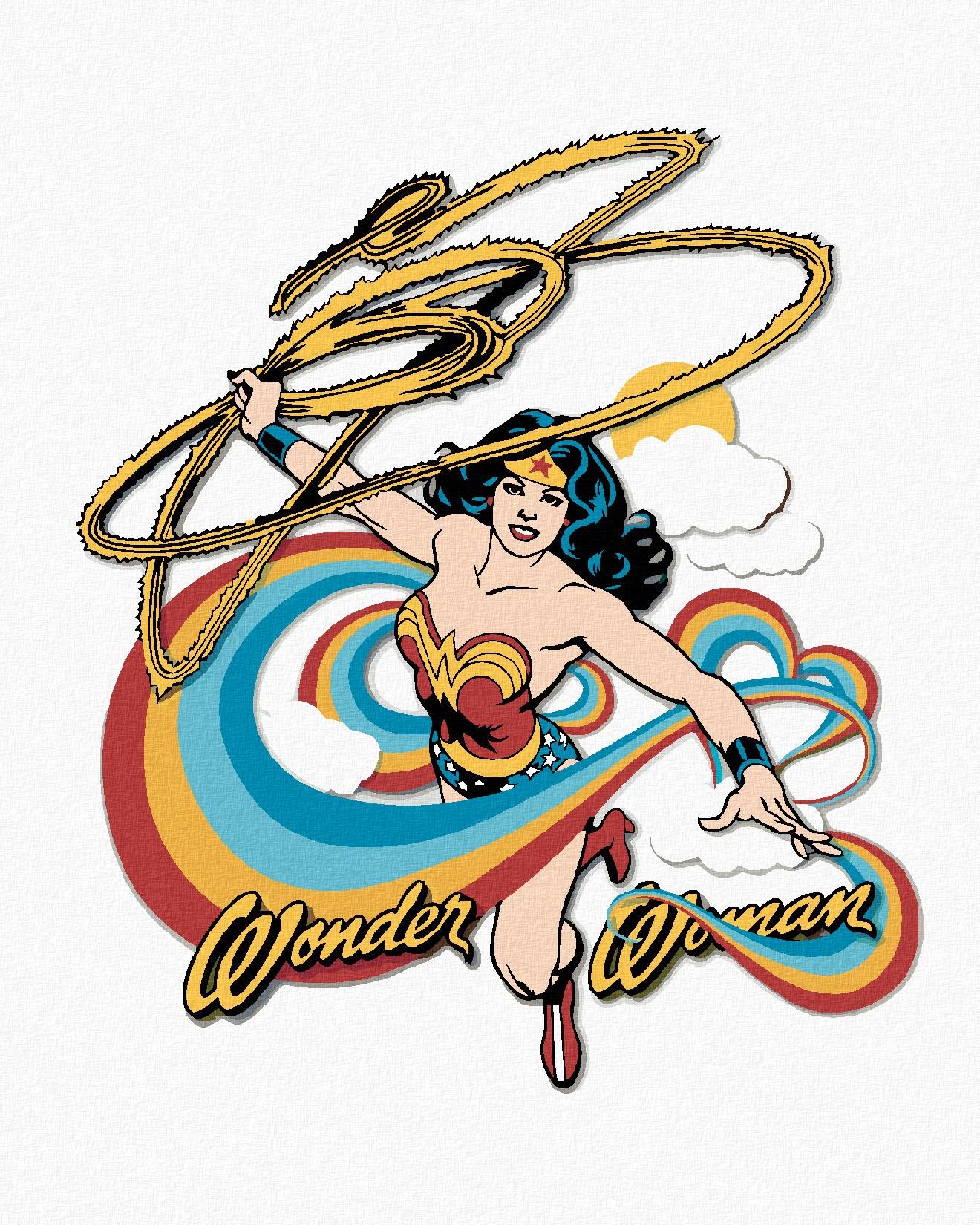 Zuty – Wonder Woman dúha IV, 40×50 cm, bez rámu a bez vypnutia plátna