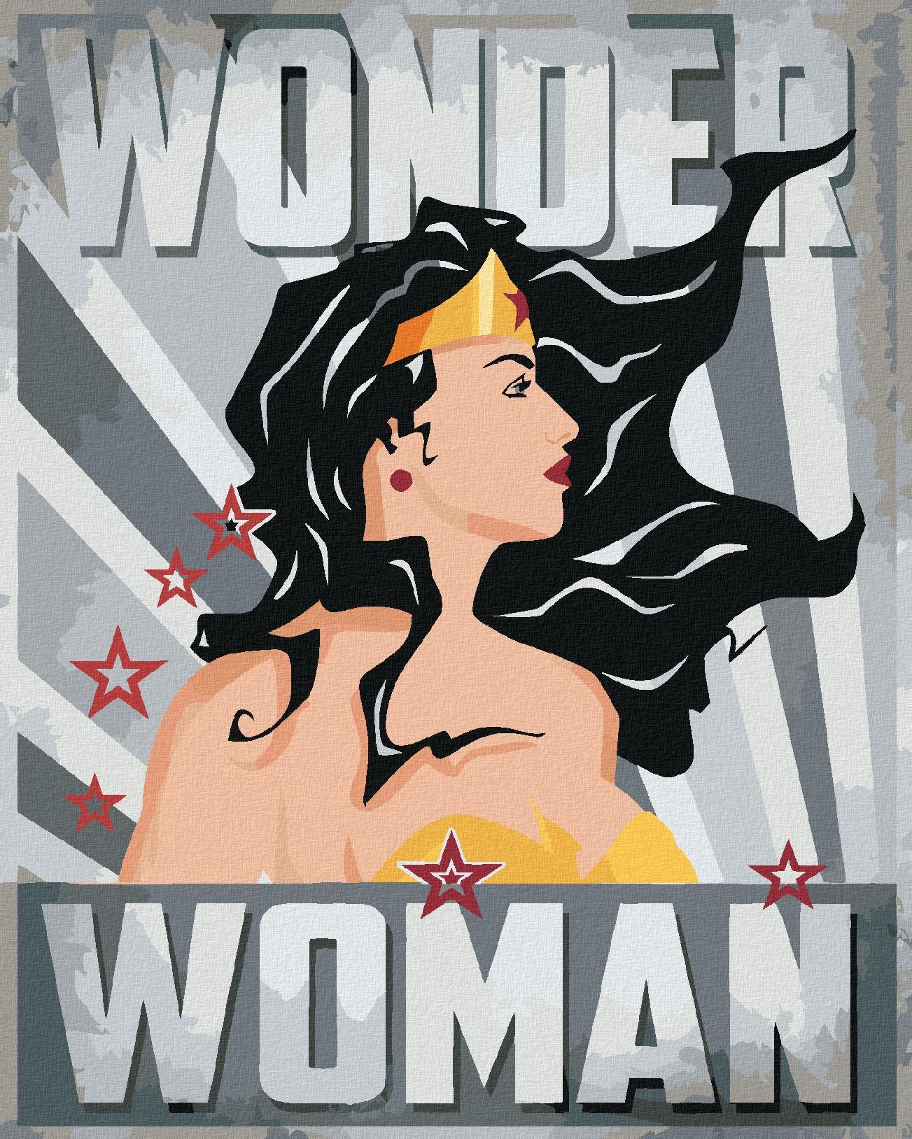Zuty – Wonder Woman hviezda II, 40×50 cm, bez rámu a bez vypnutia plátna