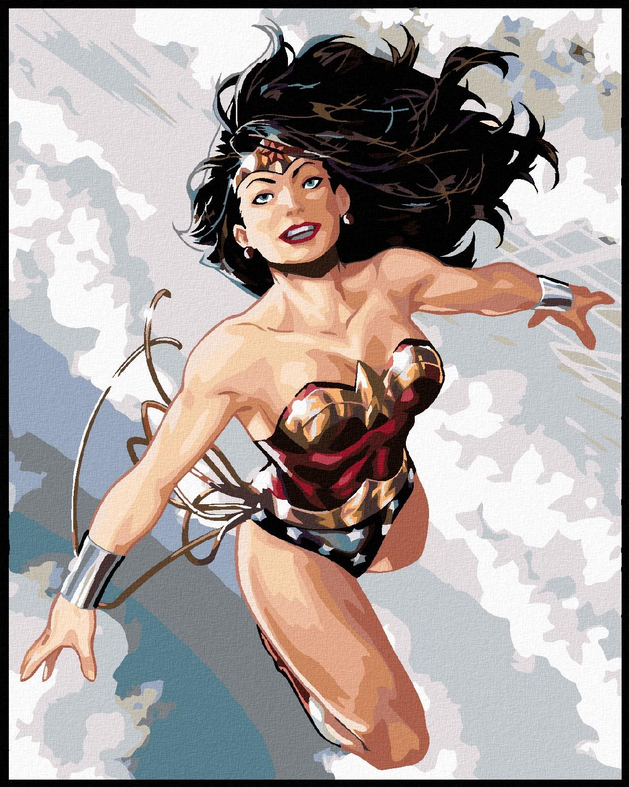 Zuty – Wonder Woman letí, 40 × 50 cm, bez rámu a bez napnutia plátna