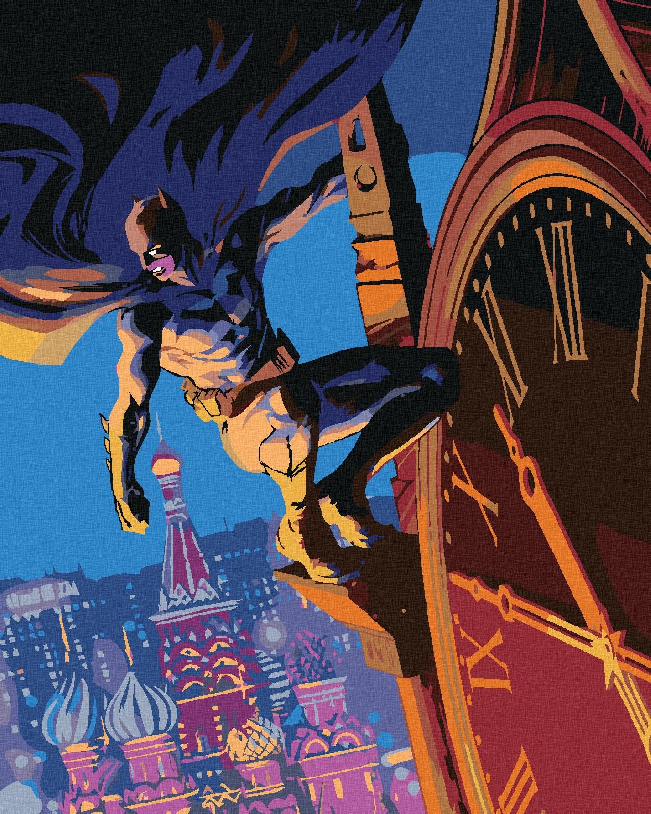 Zuty – Batman na vrcholku veže, 40 × 50 cm, bez rámu a bez napnutia plátna