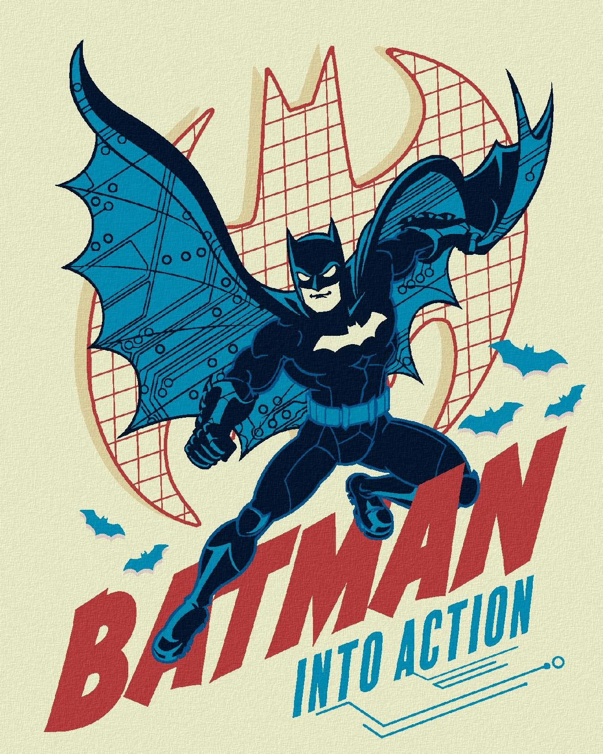 Zuty – Batman v akcii, 40 × 50 cm, vypnuté plátno na rám